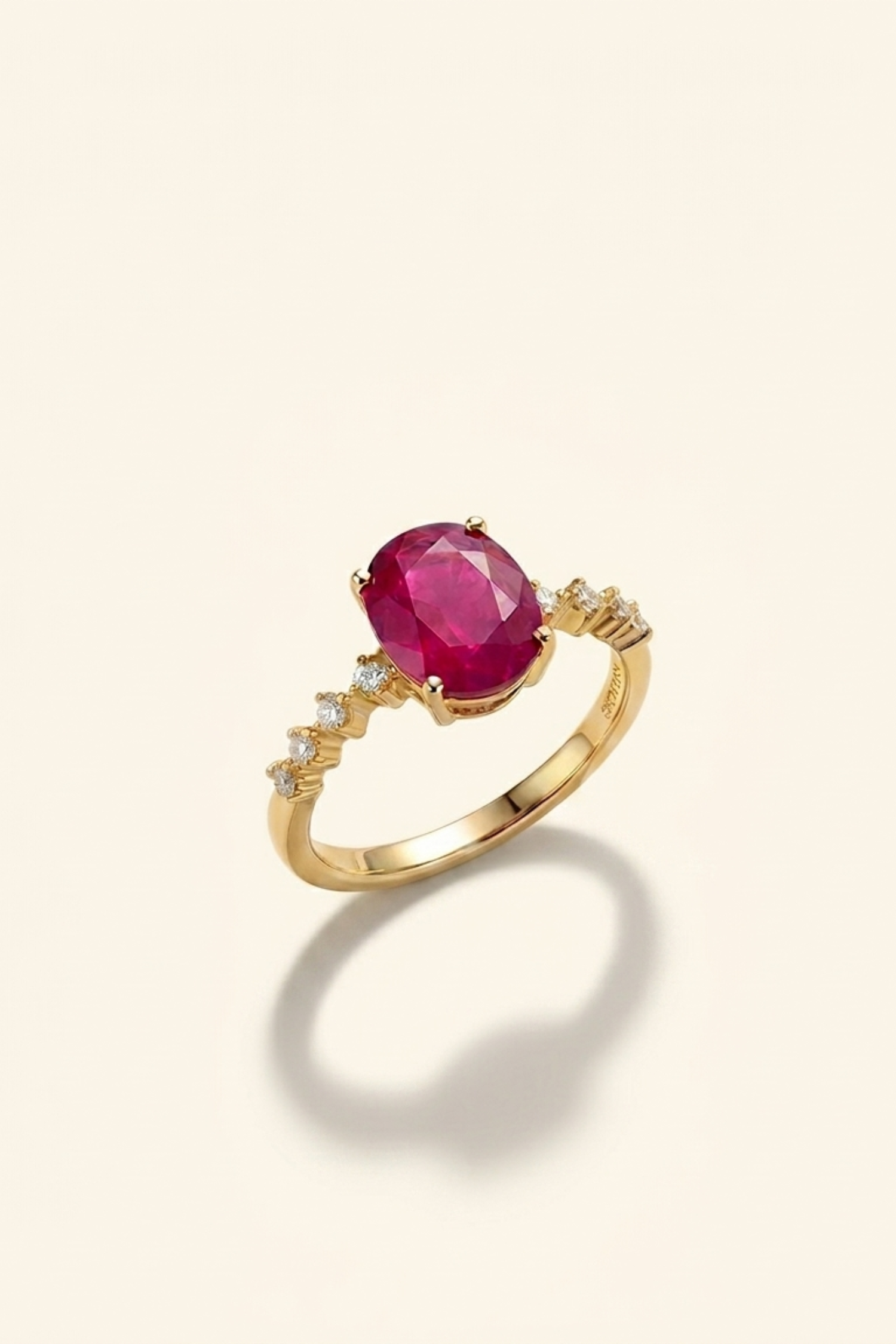 Ruby Red Oval Solitaire Ring
