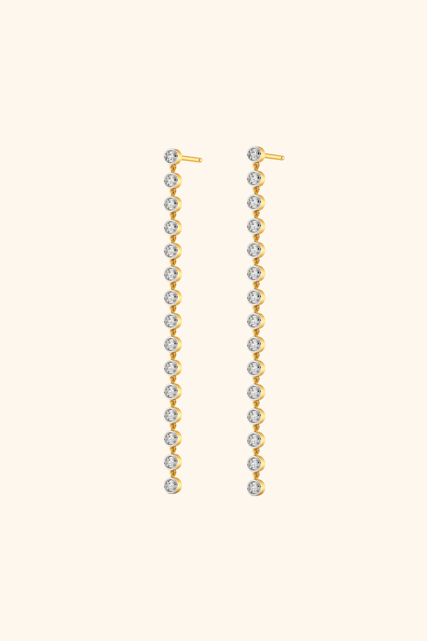 Single Row Diamond Dangle Drop Earrings VARNIYA - Main Image