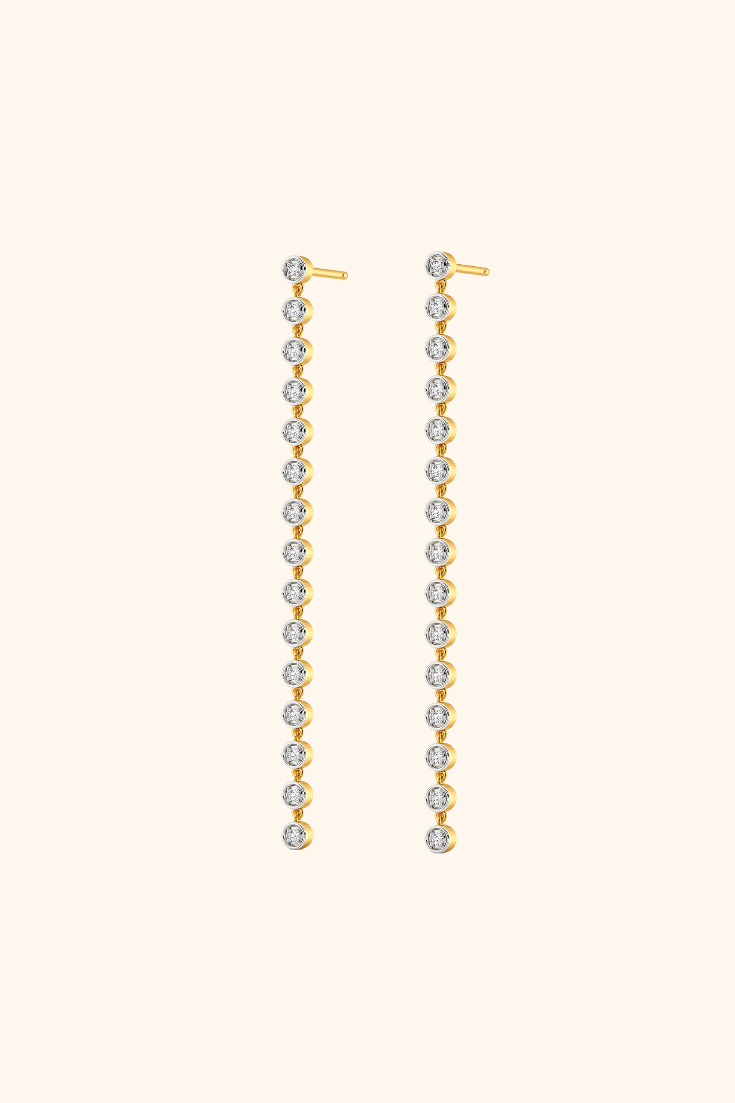 Single Row Diamond Dangle Drop Earrings