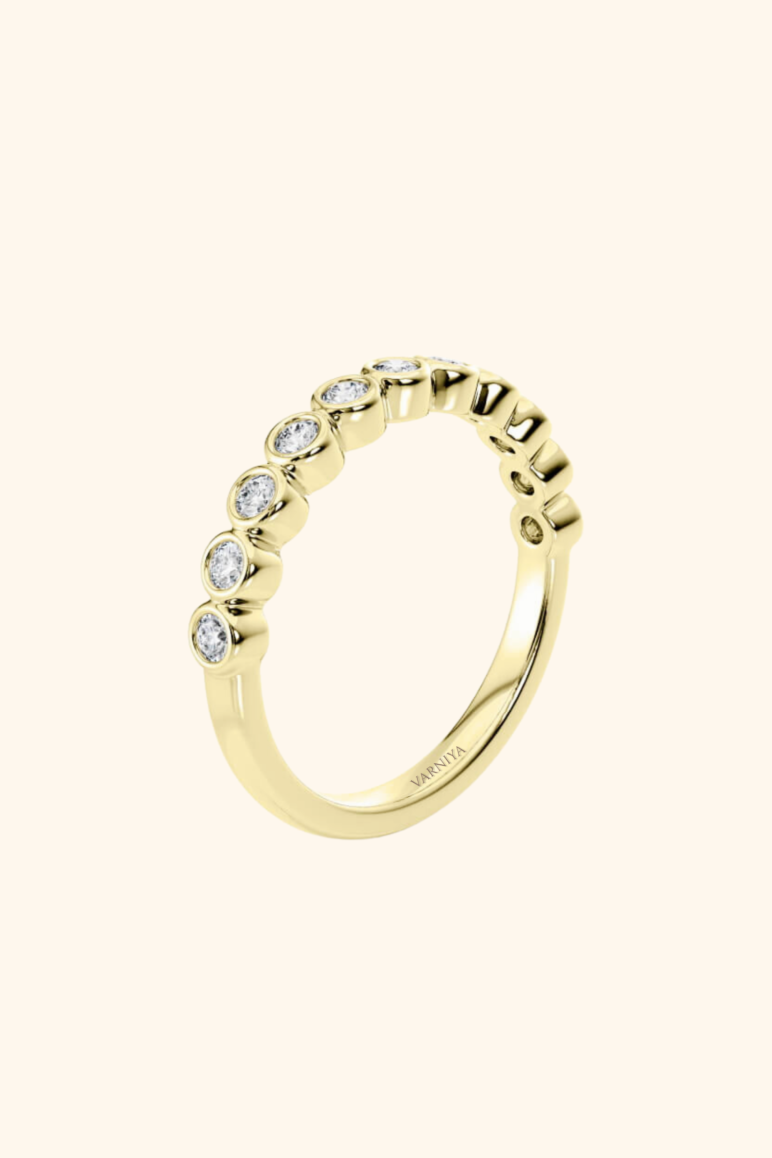 Bezel Set Half Eternity Ring