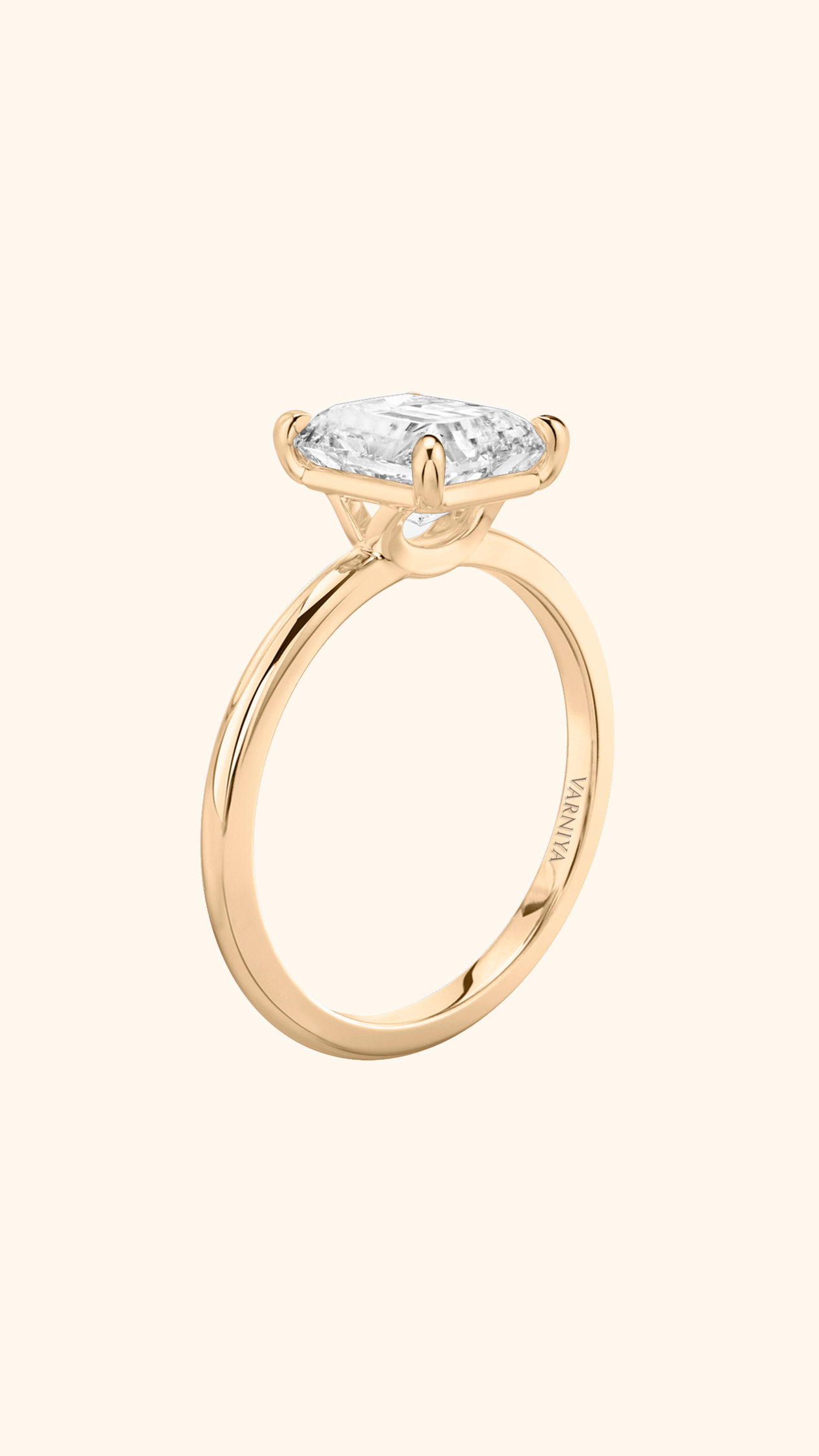 4 Prong Classic Grace Radiant Solitaire Ring