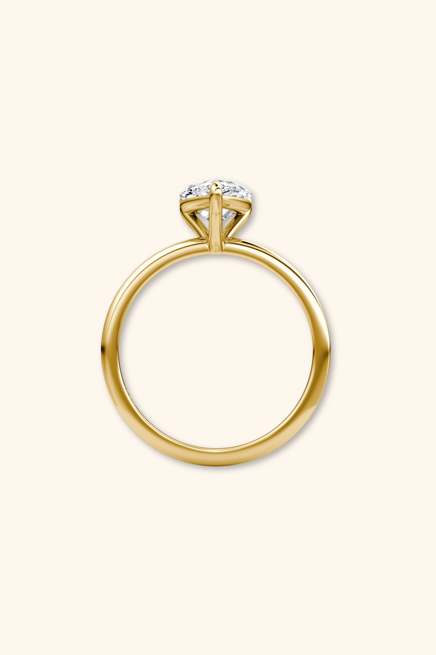 4 Prong Timeless Grace Ring with Pear Solitaire