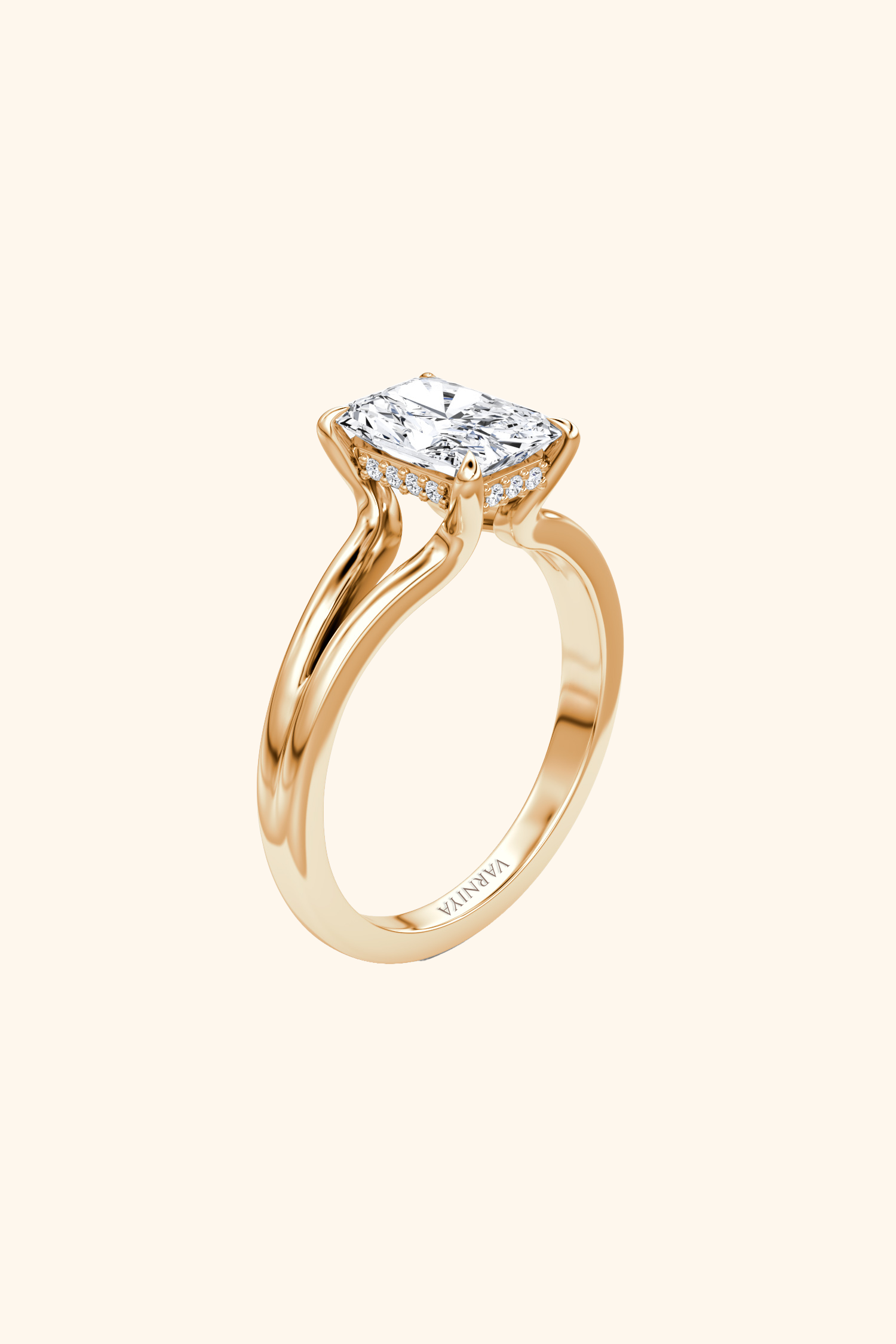 Dulce Halo Radiant Solitaire Ring