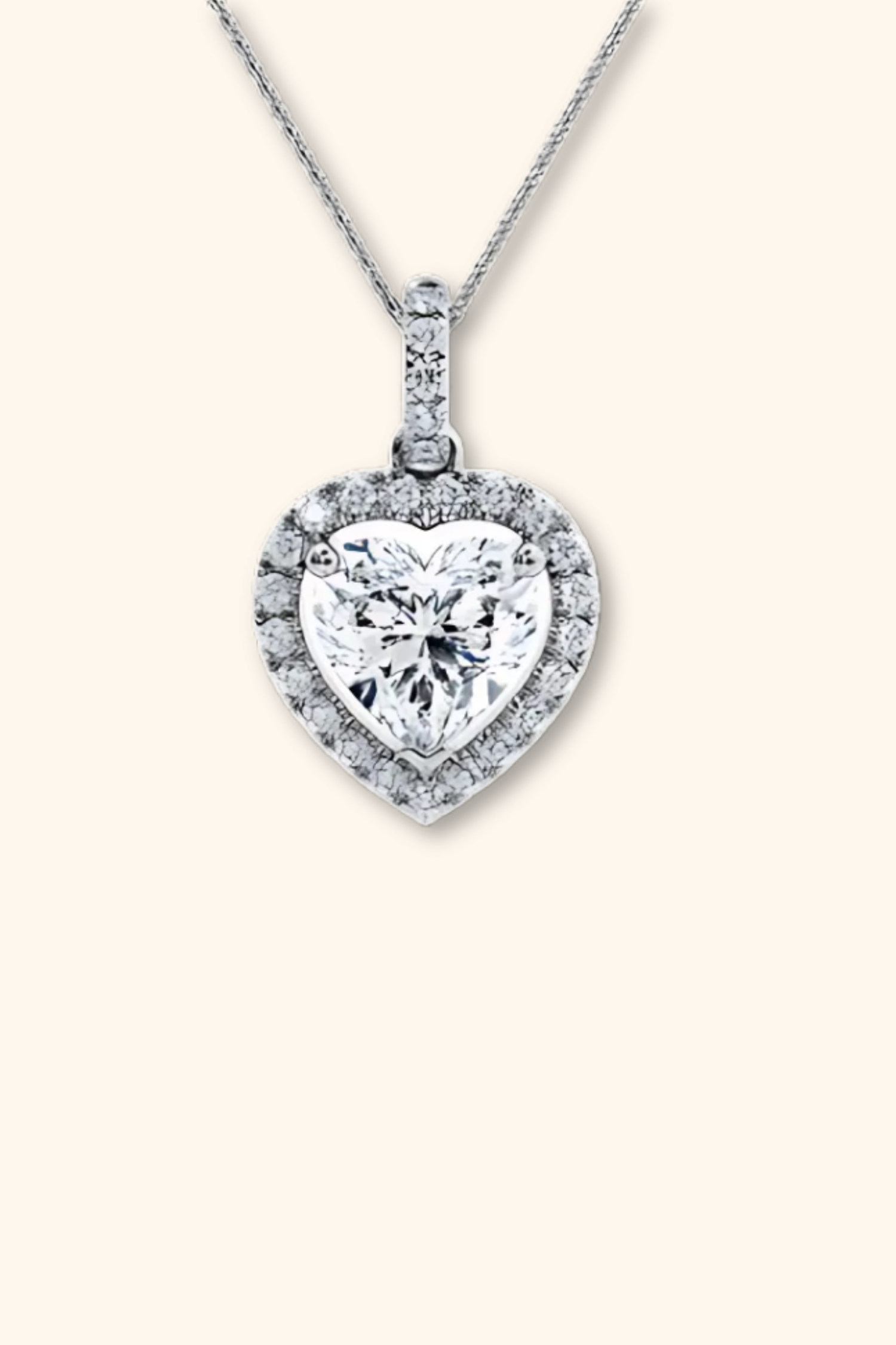 Aura Halo Heart Solitaire Pendant