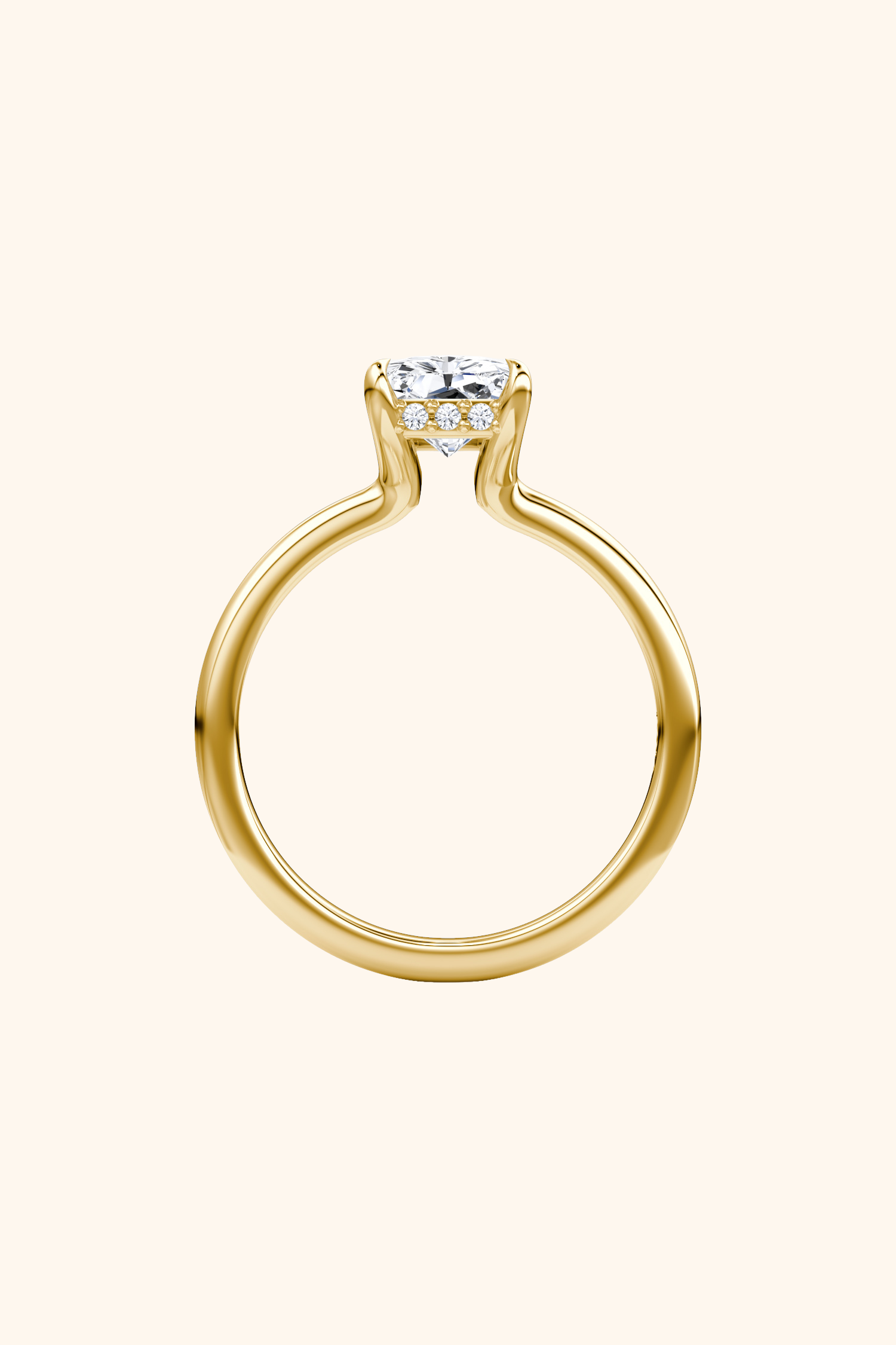 Bella Luna Halo Radiant Solitaire Ring