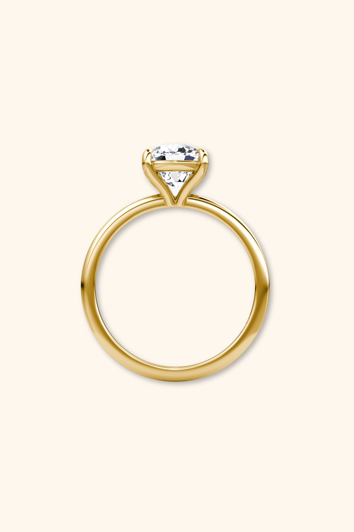 4 Prong Timeless Grace Ring with Cushion Solitaire