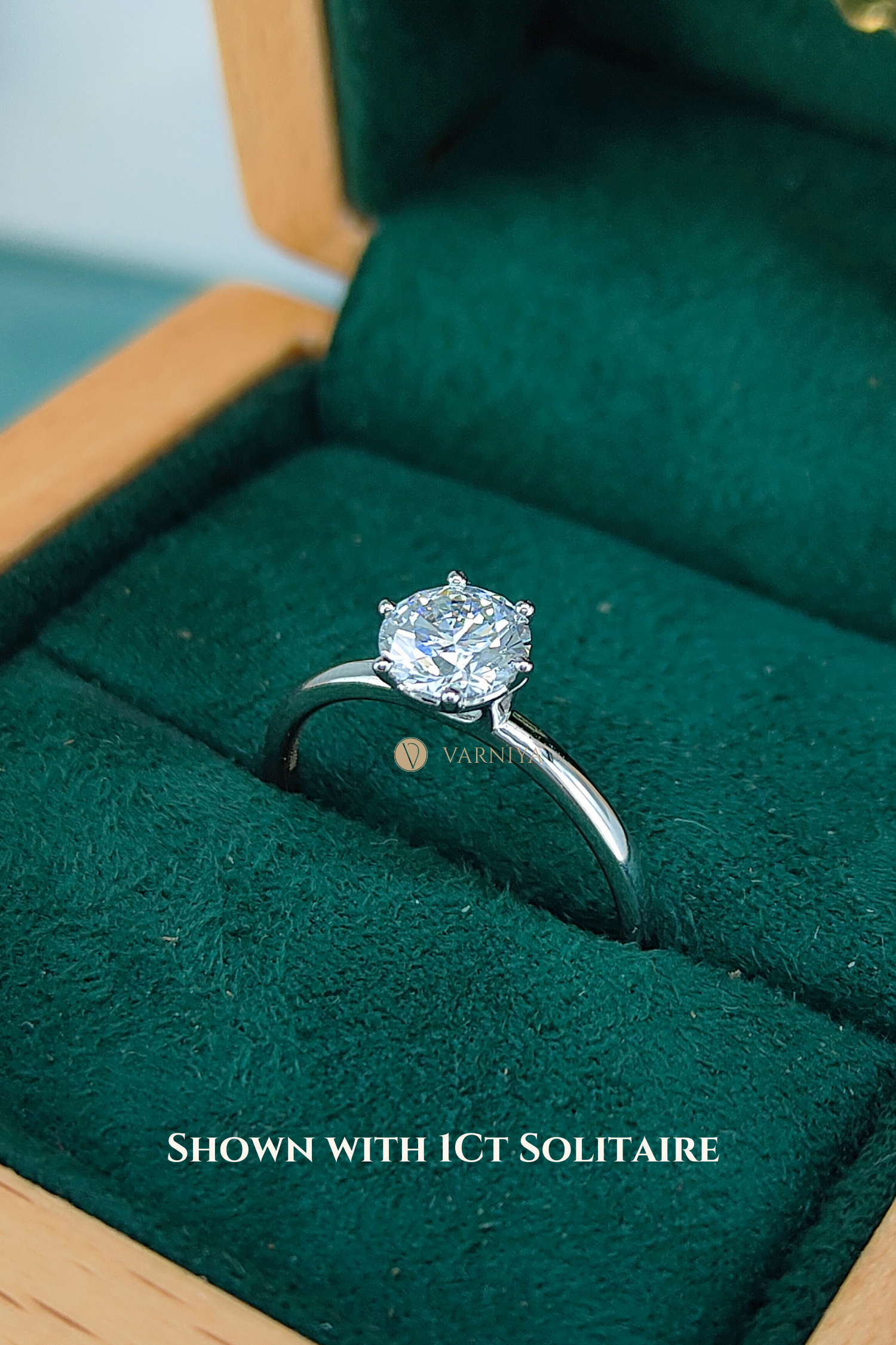 6 Prong Classic Grace Ring Set with a Round Diamond