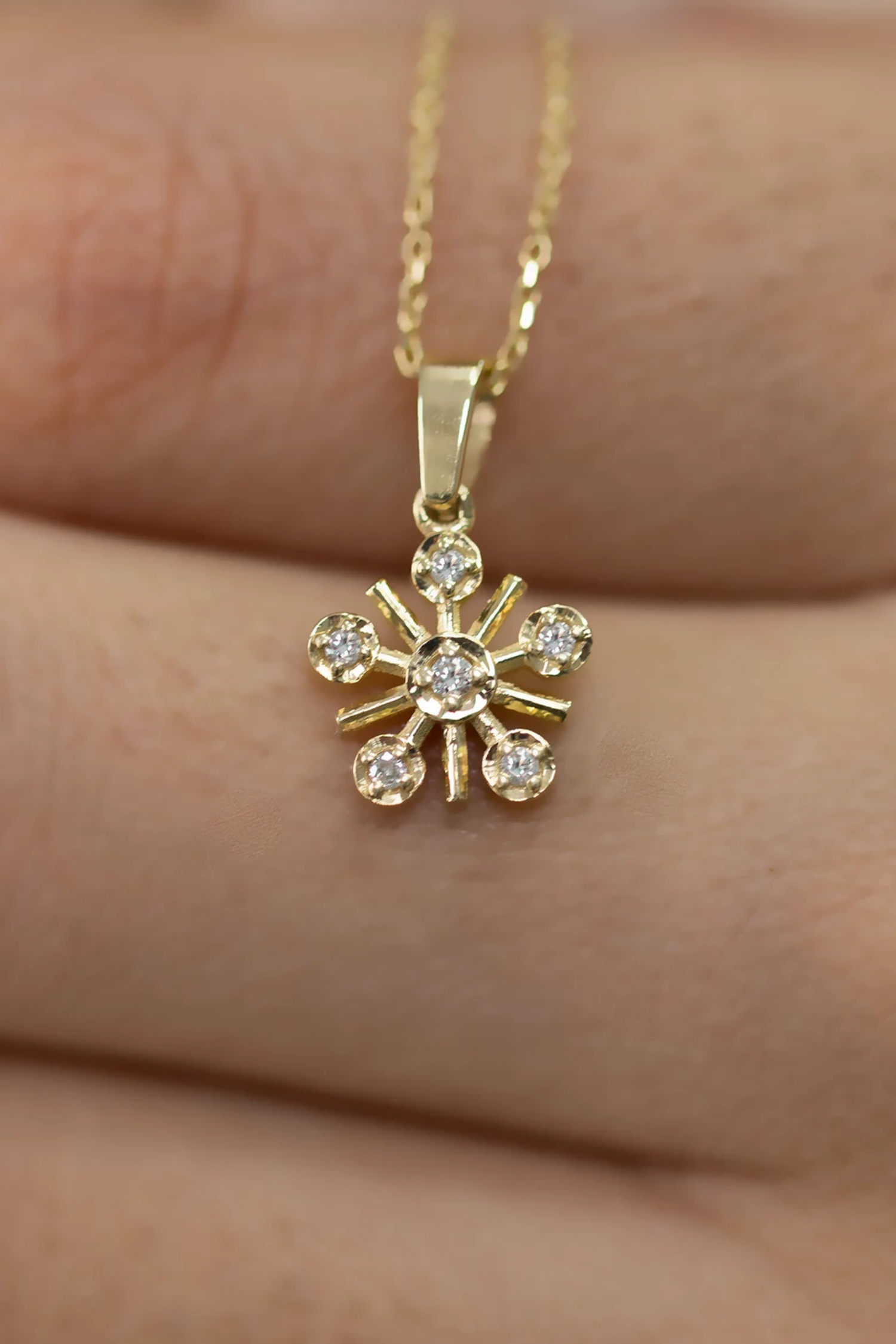 Floral Cluster Diamond Pendant