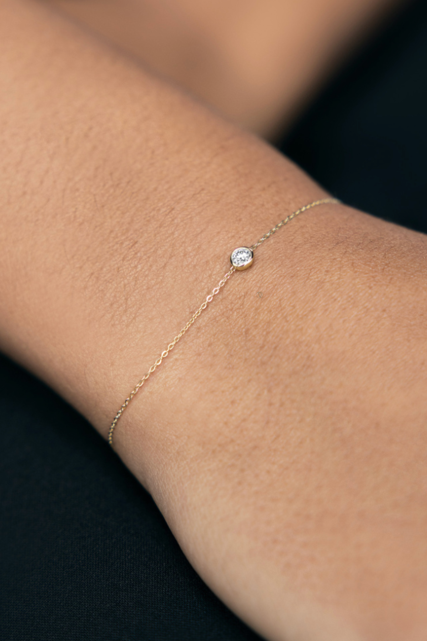 Bezel Set Round Solitaire Bracelet