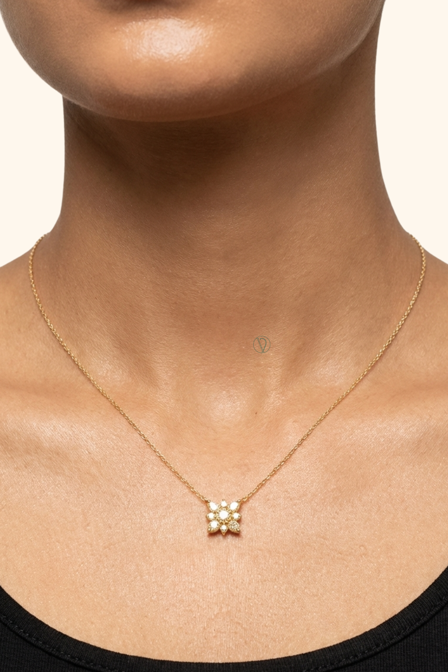 Floral Charm Diamond Pendant