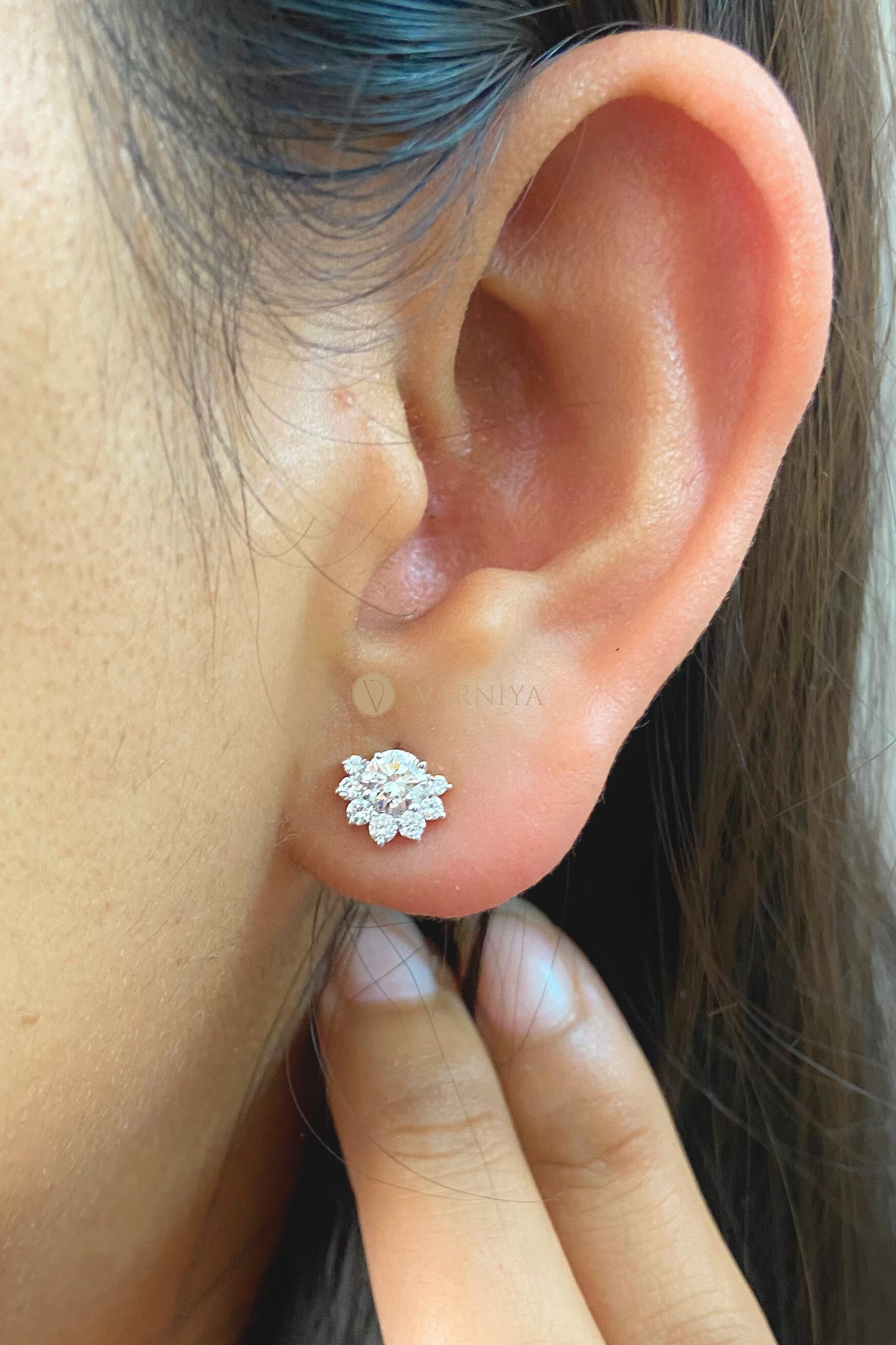 Floral Halo Diamond Studs