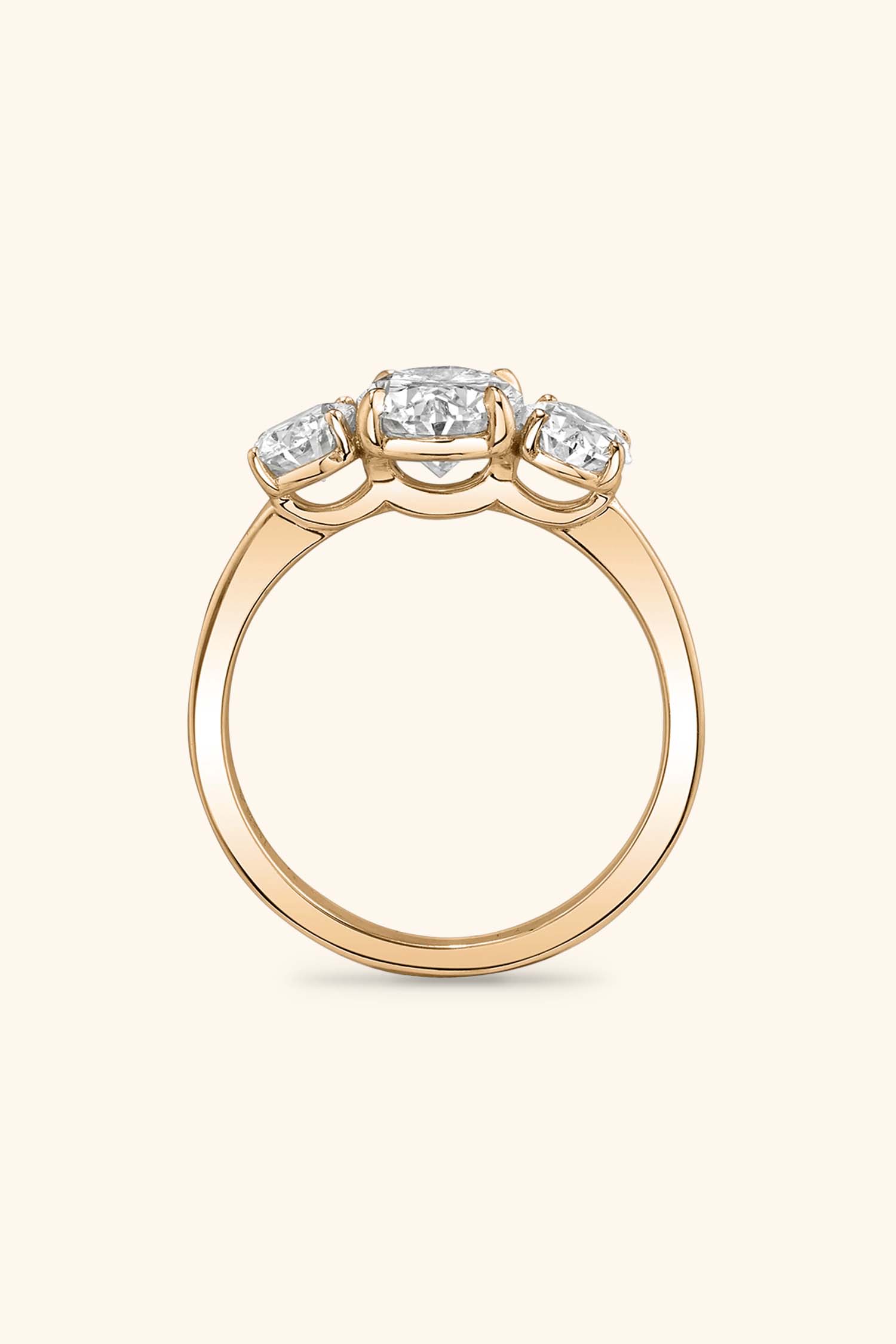 Trilogy Grace Oval with 1/2 Ct Oval Side Stones