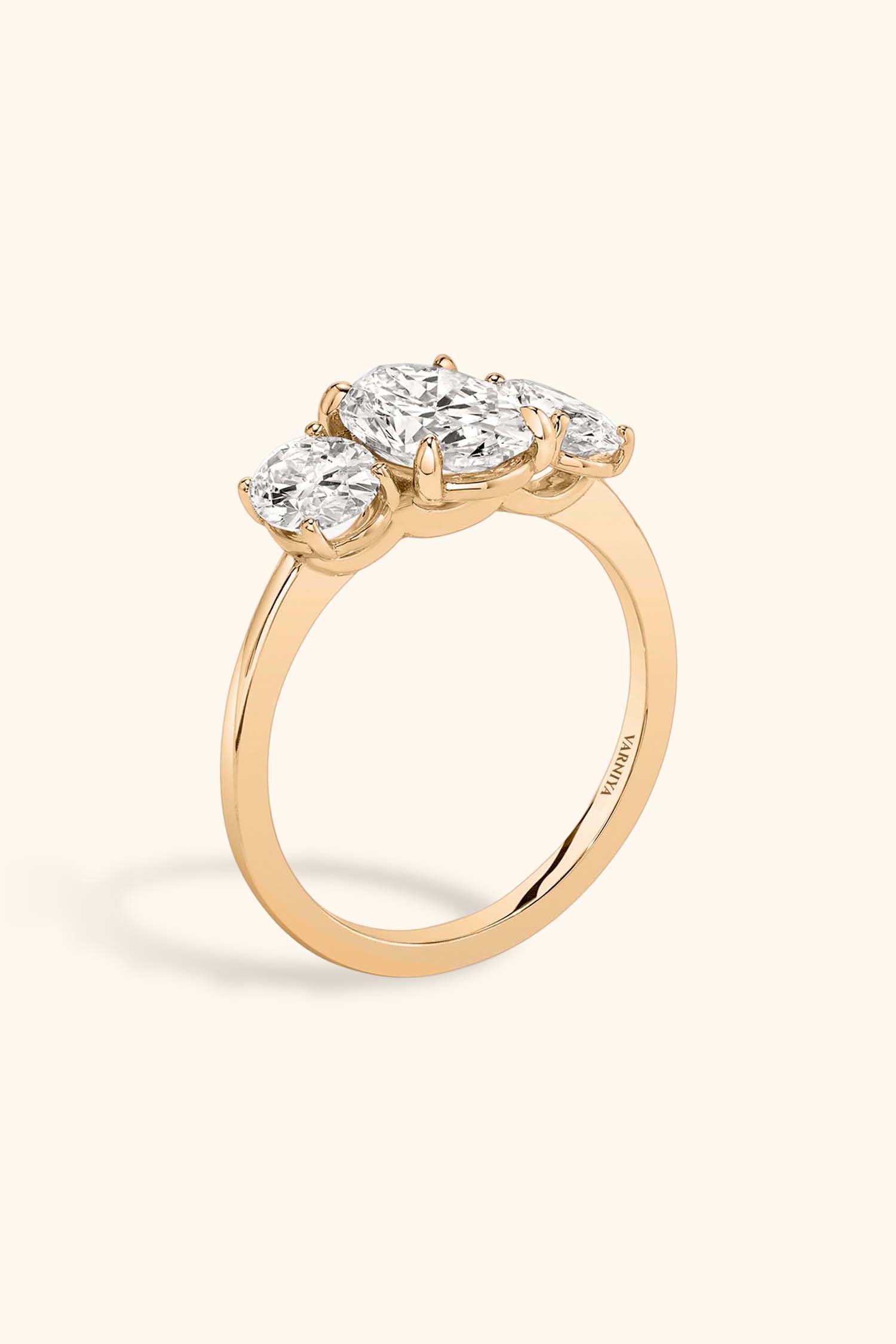 Trilogy Grace Oval with 1/2 Ct Oval Side Stones