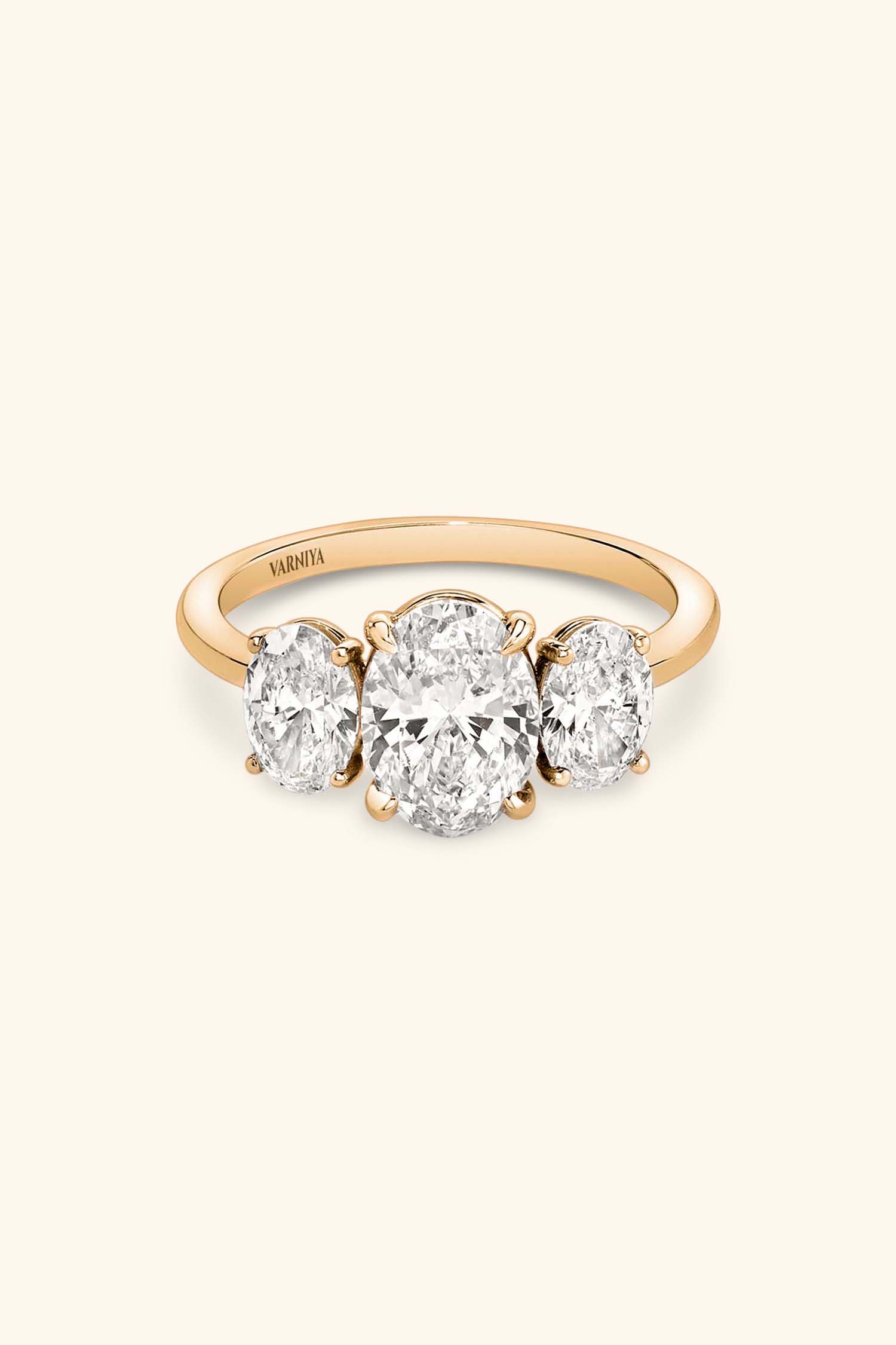 Trilogy Grace Oval with 1/2 Ct Oval Side Stones