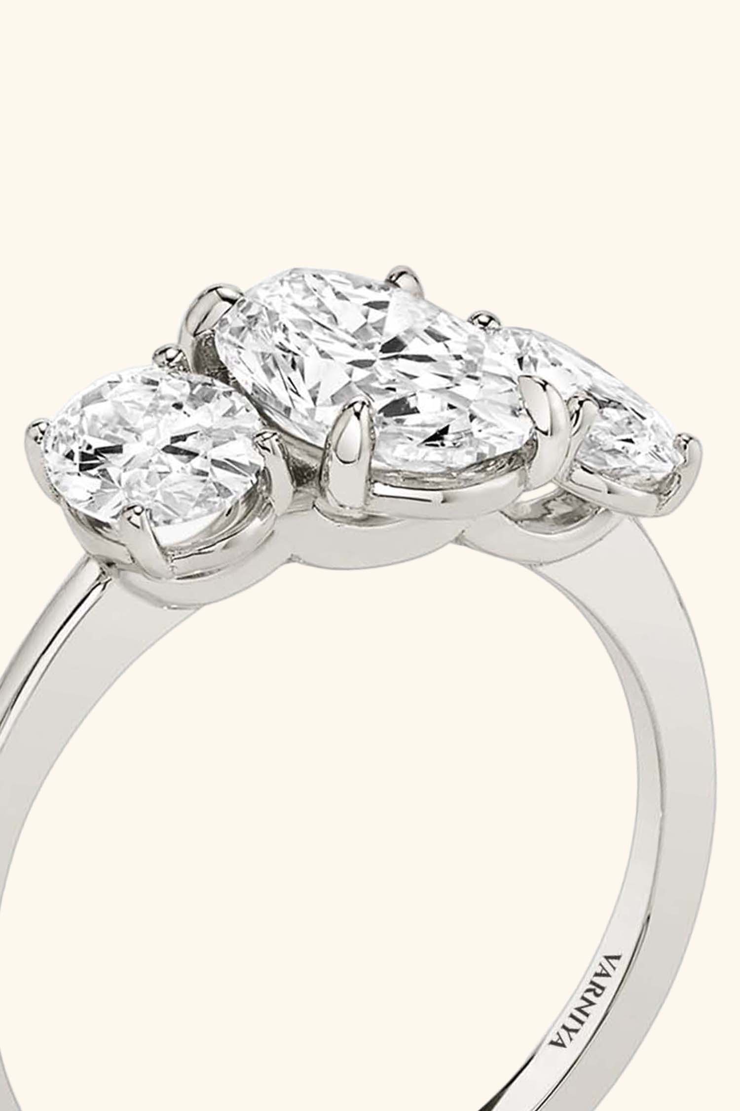 Trilogy Grace Oval with 1/2 Ct Oval Side Stones