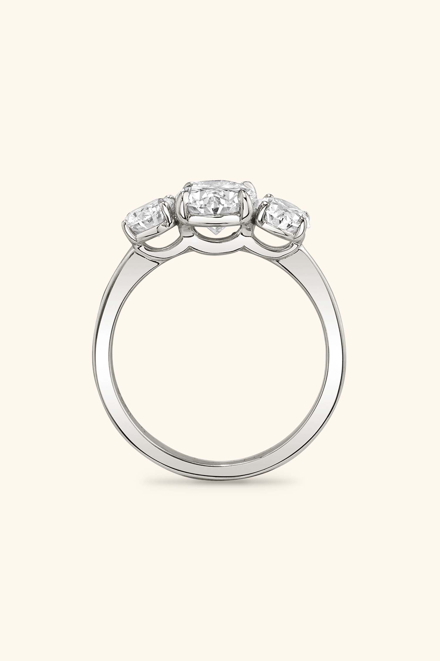 Trilogy Grace Oval with 1/2 Ct Oval Side Stones