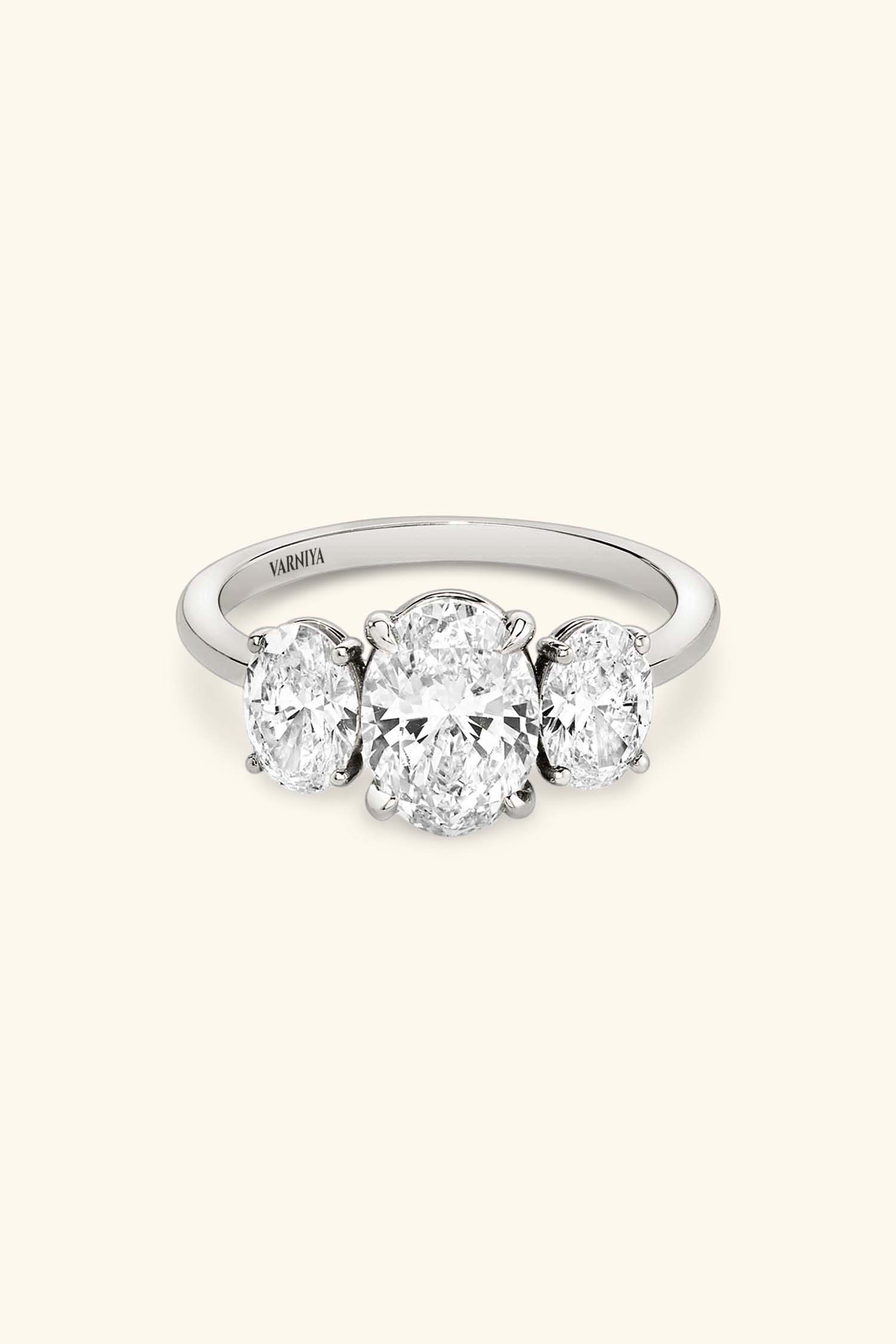 Trilogy Grace Oval with 1/2 Ct Oval Side Stones