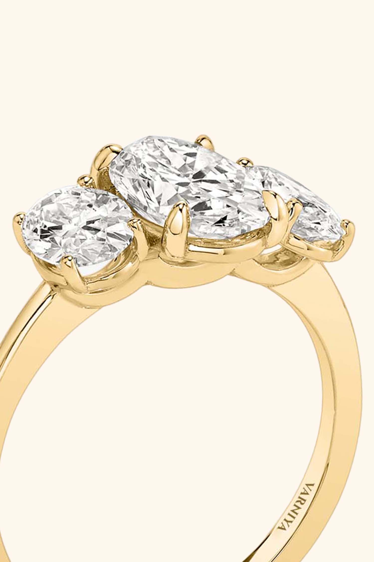 Trilogy Grace Oval with 1/2 Ct Oval Side Stones