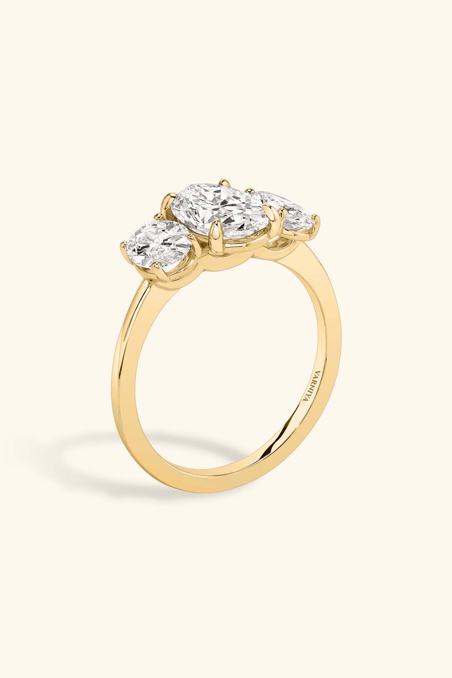 Trilogy Grace Oval with 1/2 Ct Oval Side Stones