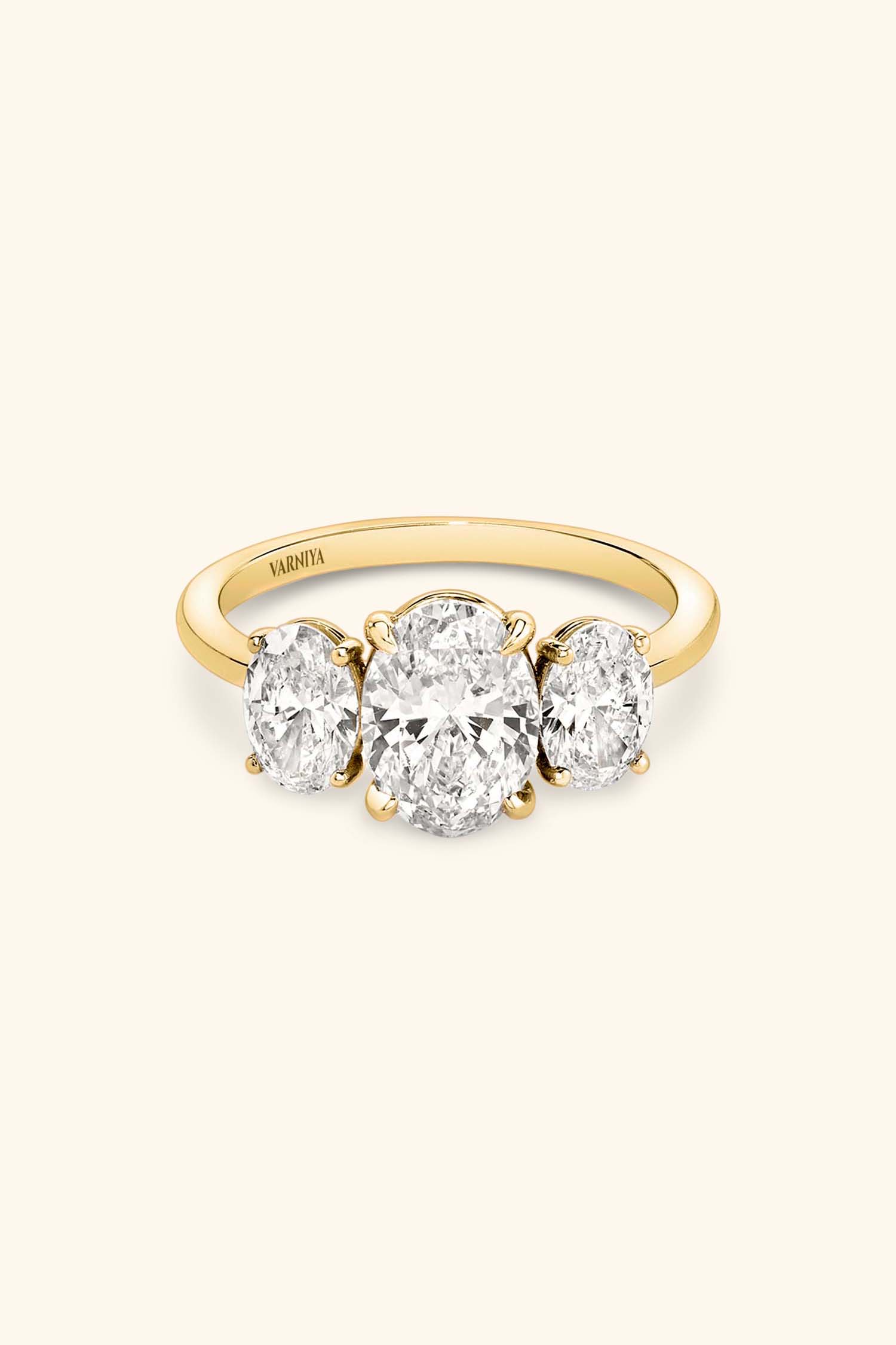 Trilogy Grace Oval with 1/2 Ct Oval Side Stones