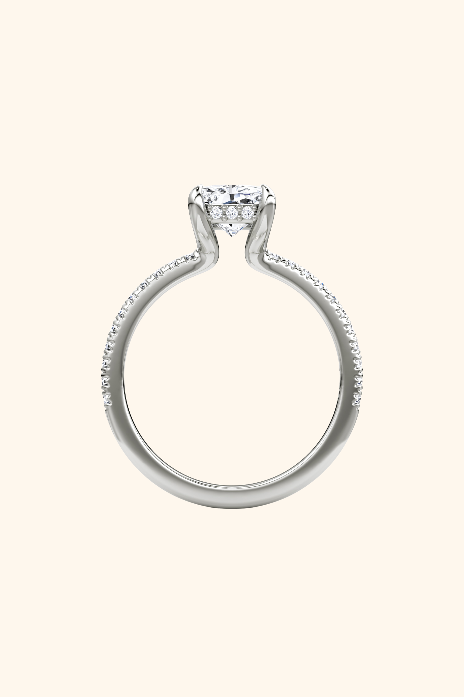 Bella Luna Radiant Solitaire Pavé Ring