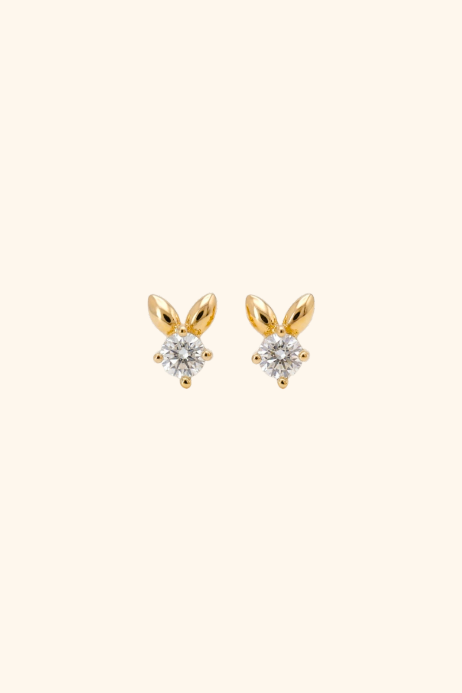 Kids Diamond Tiny Bunny Earrings