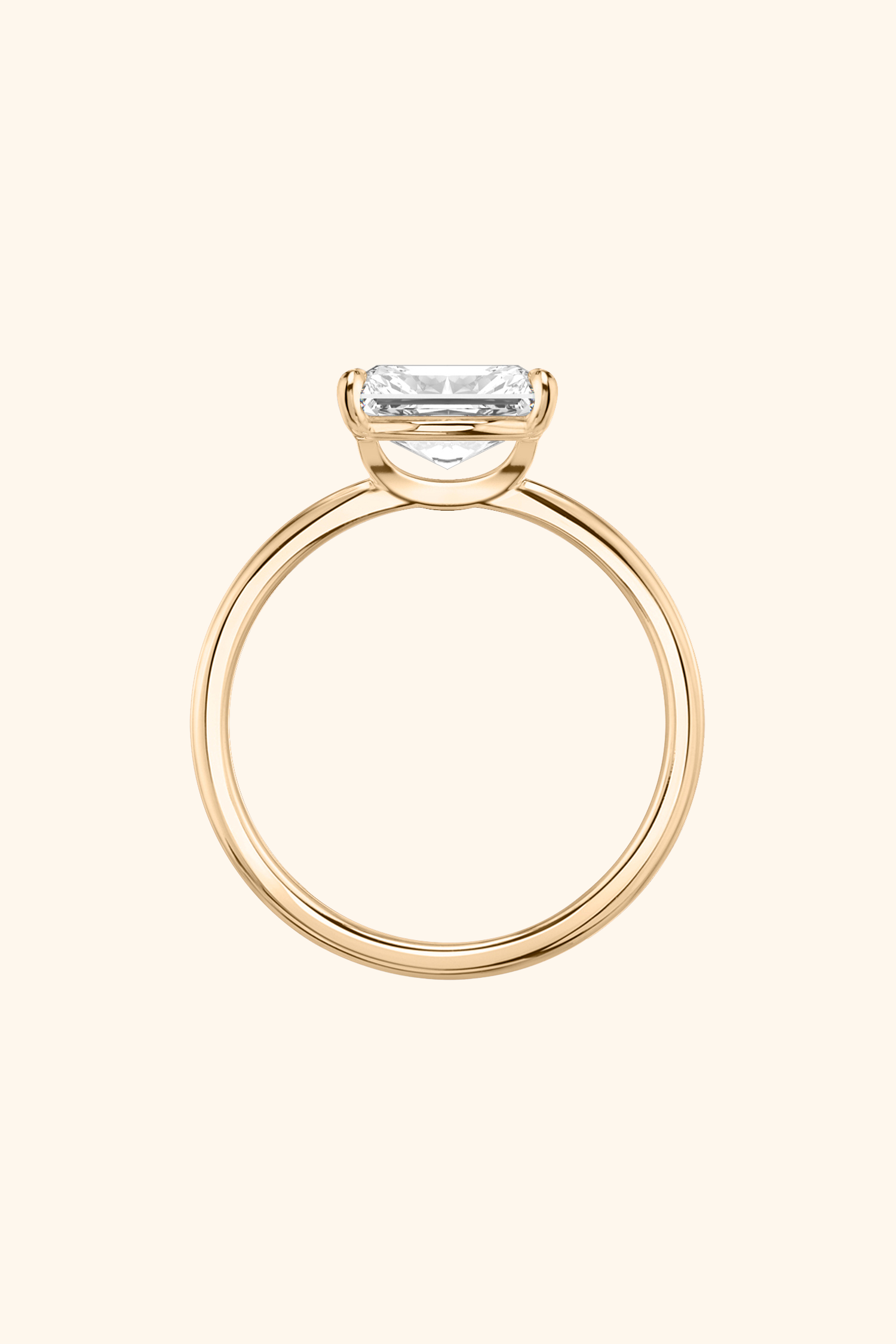 East West Radiant Solitaire Ring