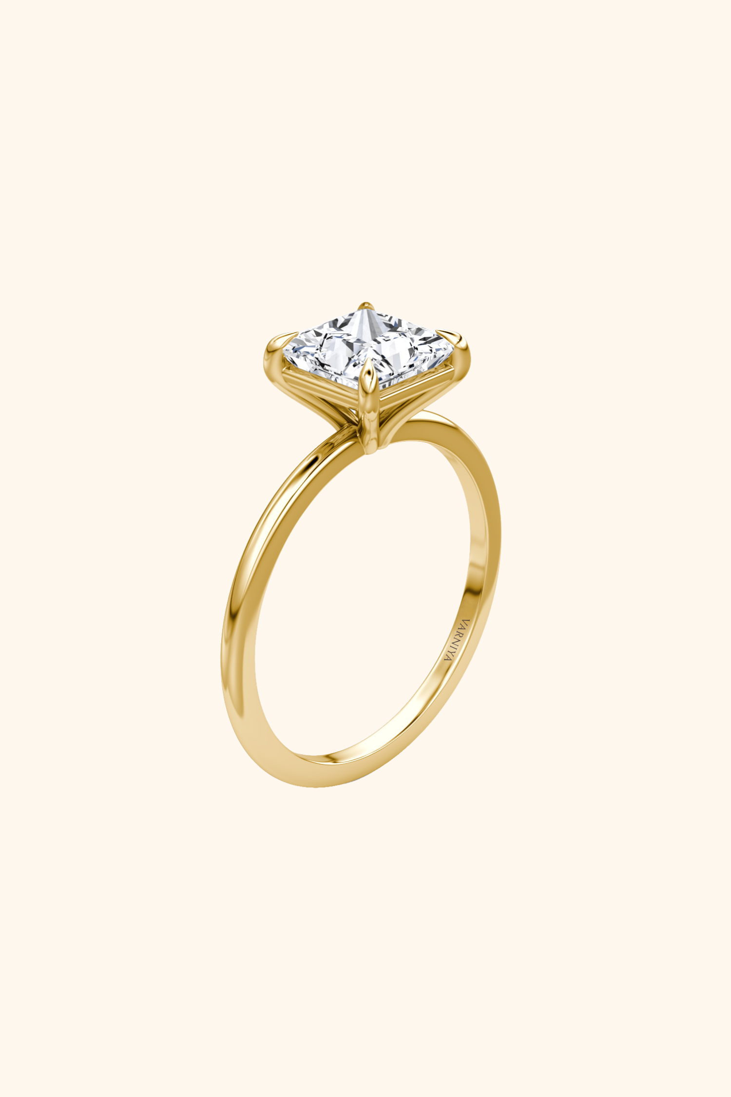 4 Prong Timeless Grace Ring with Princess Solitaire