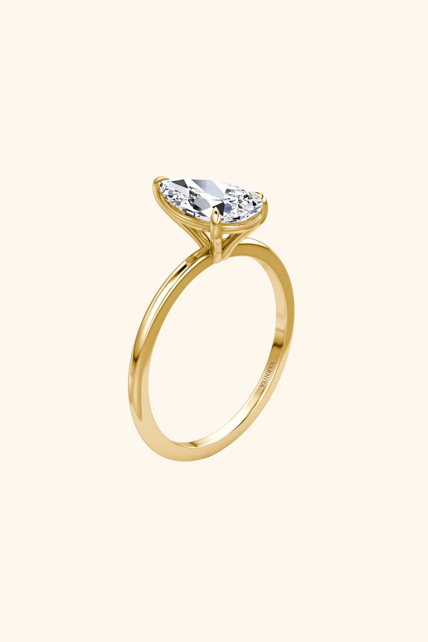 4 Prong Timeless Grace Ring with Pear Solitaire