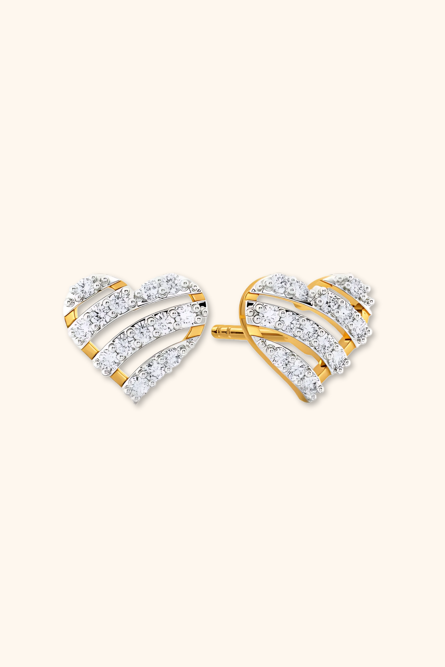 Verona Pavé Heart Studs