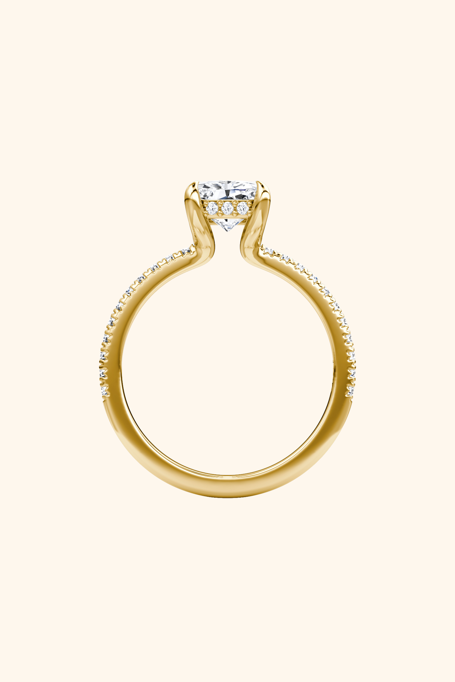 Bella Luna Radiant Solitaire Pavé Ring