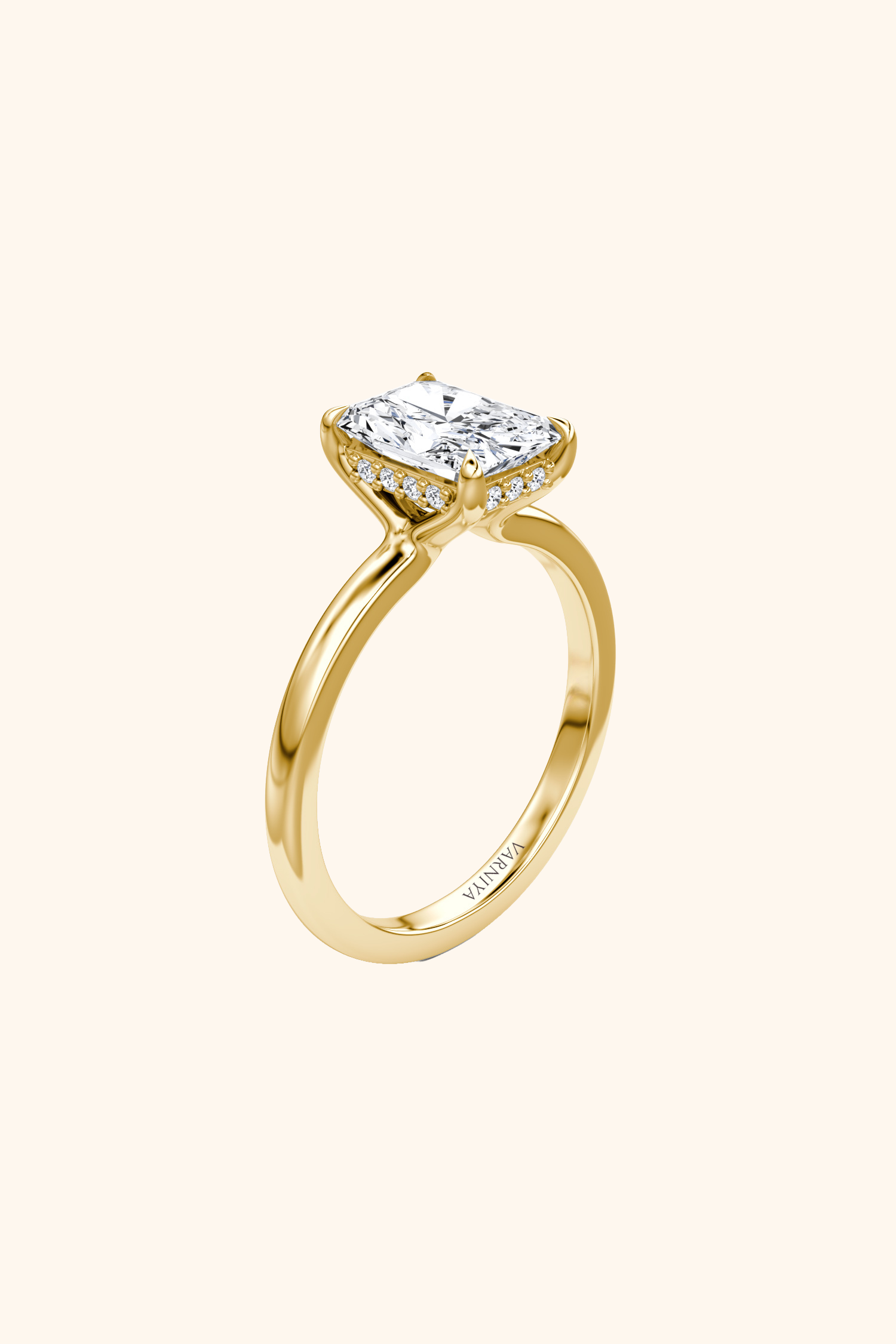 Bella Luna Halo Radiant Solitaire Ring