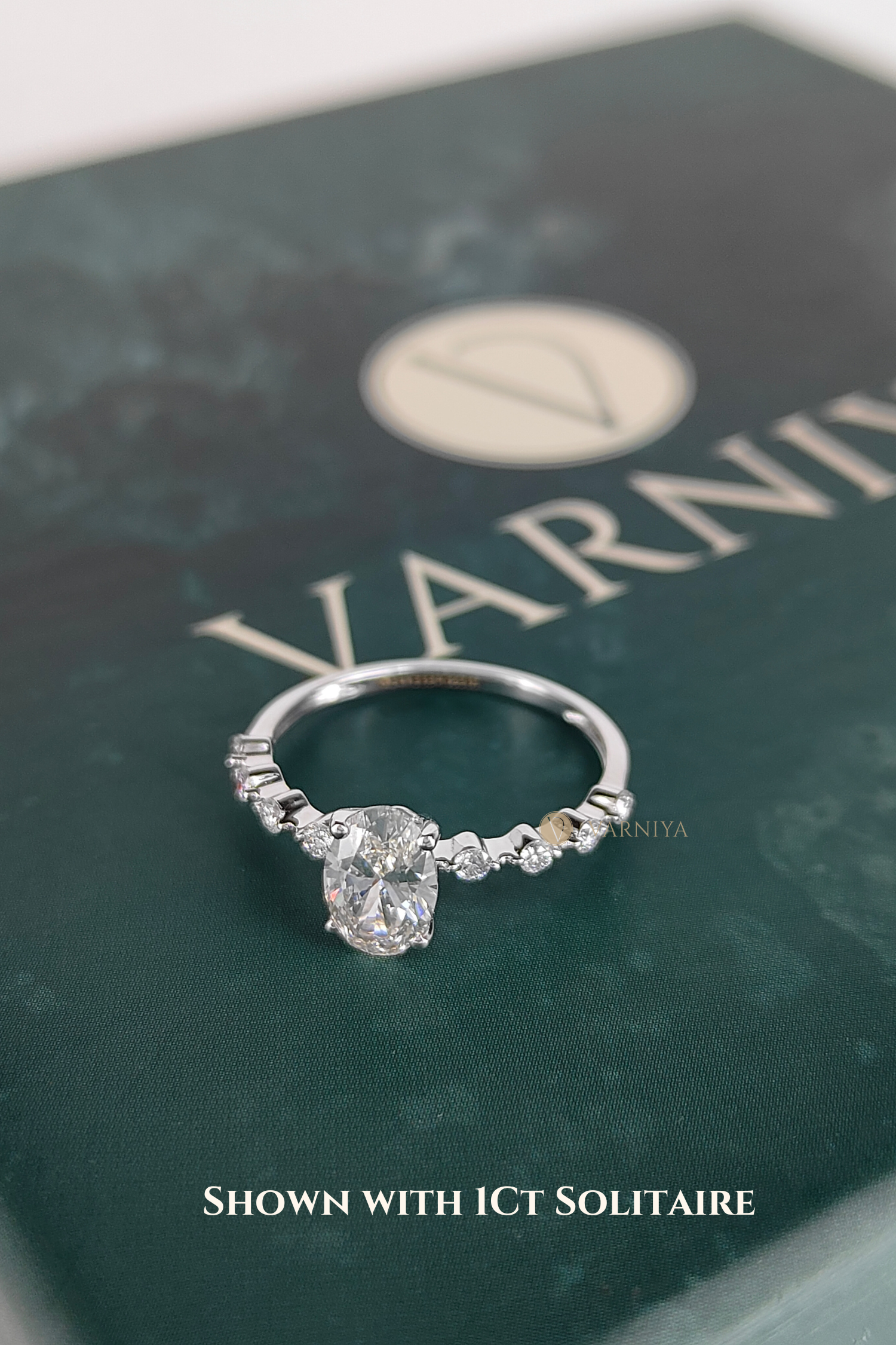 Adelina Oval Solitaire Pavé Ring