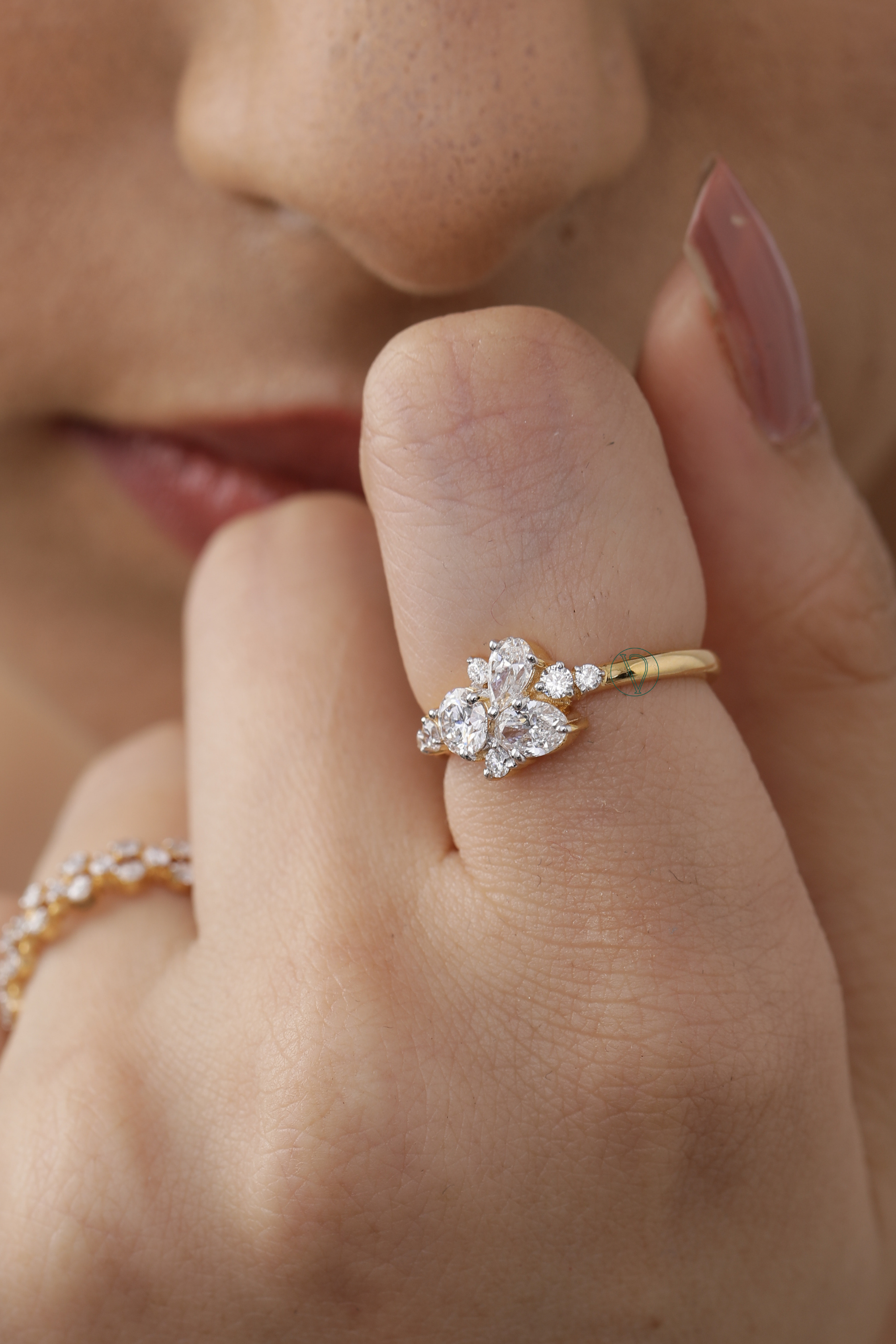 Mixed Stone Cluster Ring