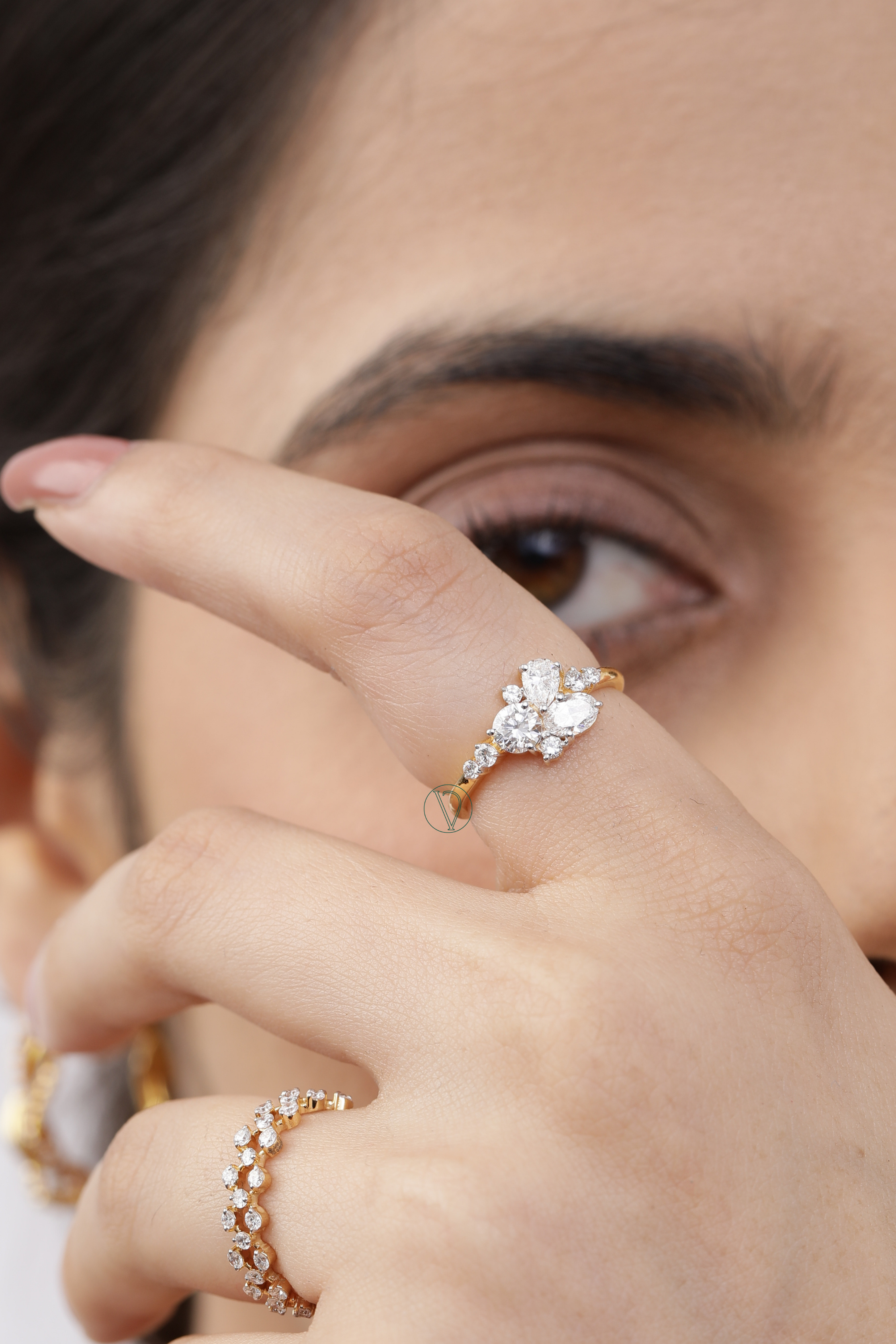 Mixed Stone Cluster Ring