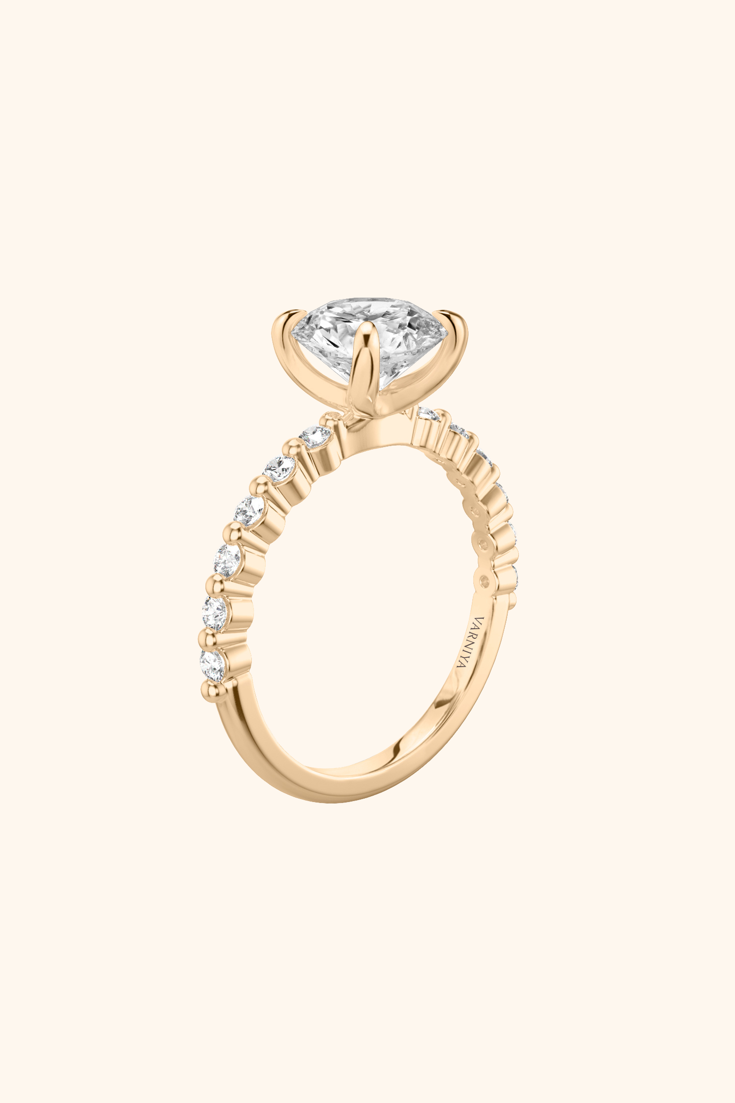 Alya Round Brilliant Pavé Ring