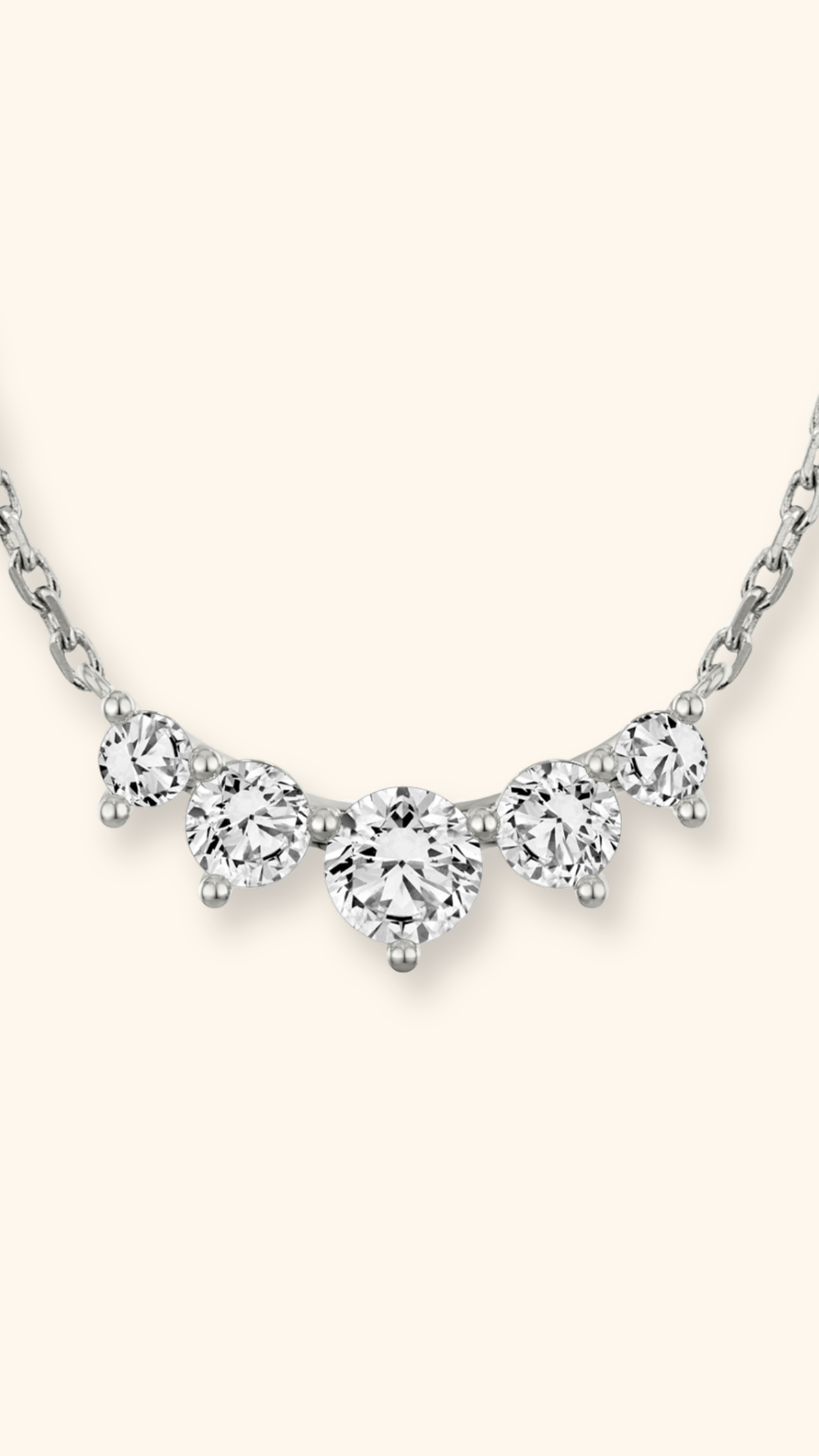 Stella Arc Pendant with Round Brilliant Diamonds