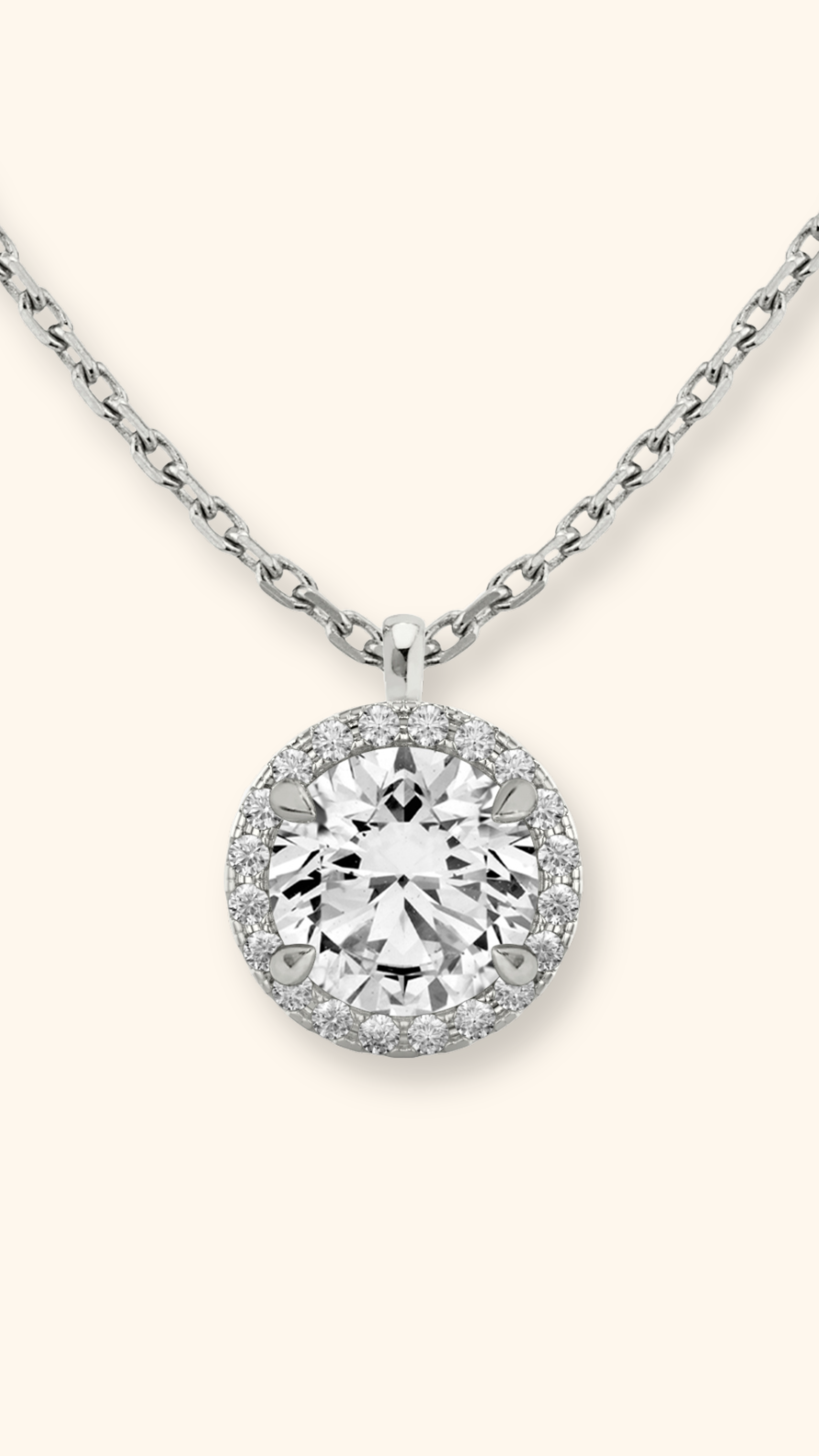 Coralina Halo Round Solitaire Pendant