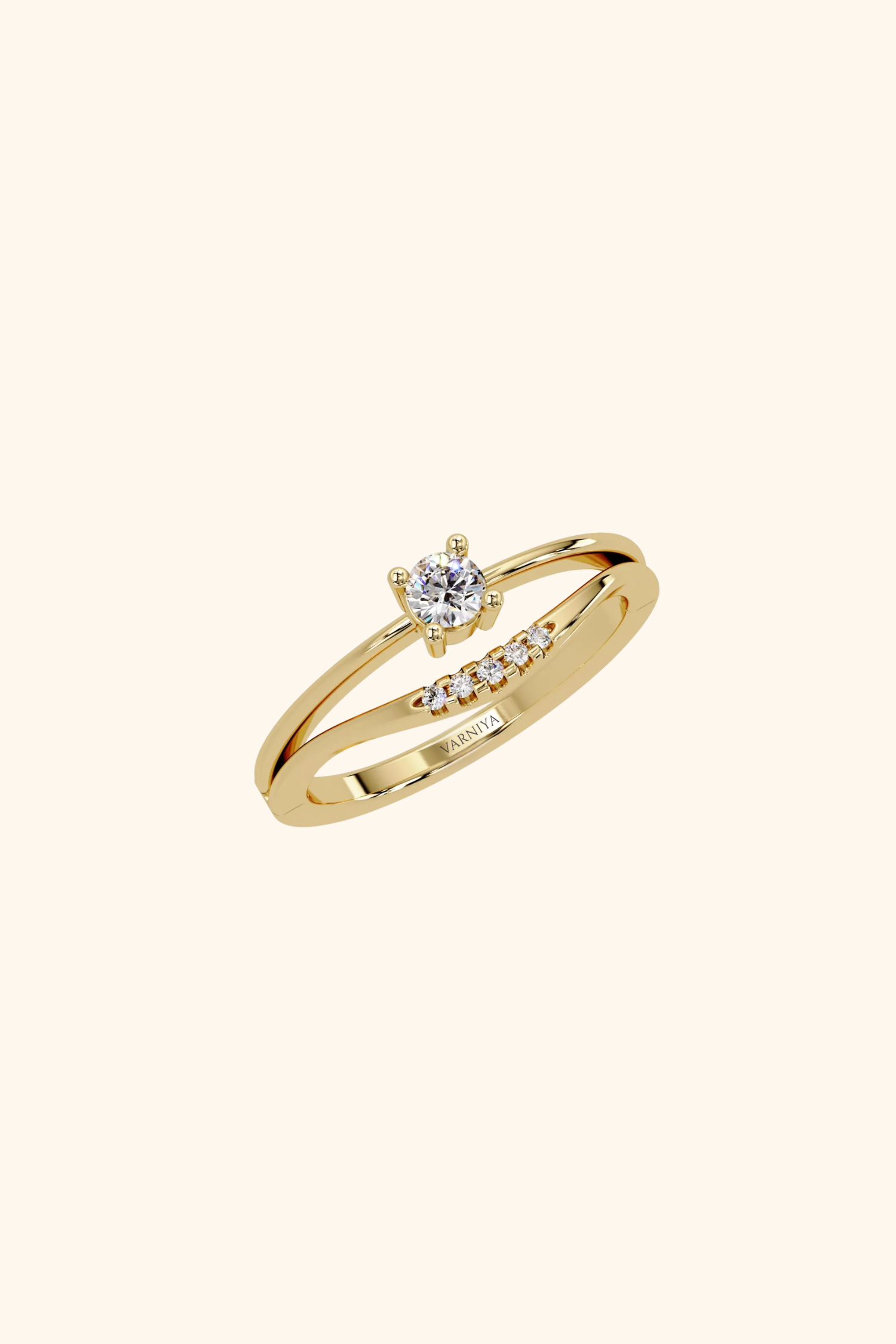 Dainty Curved Solitaire Ring