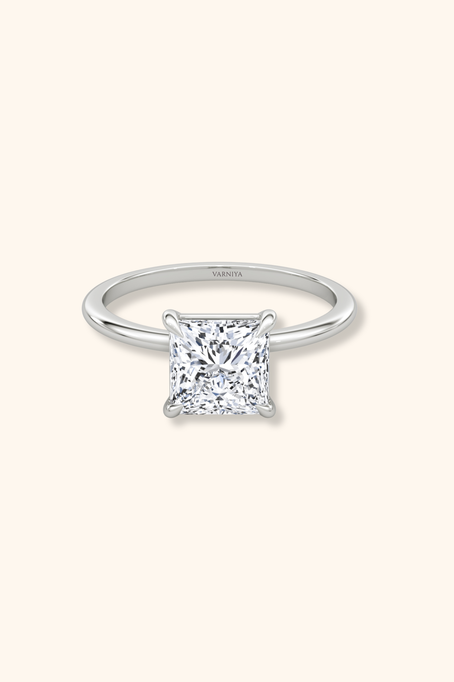 4 Prong Timeless Grace Ring with Princess Solitaire