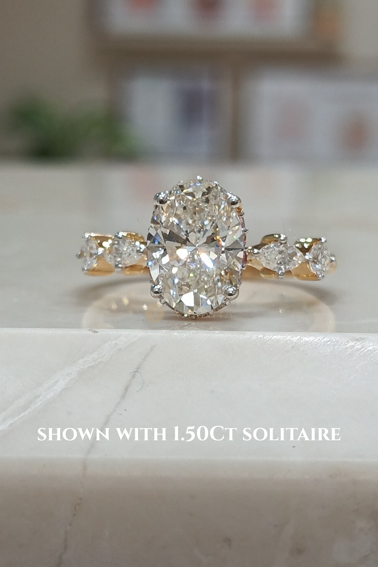 Luminous Grace Hidden Halo Oval Solitaire Pavé Ring