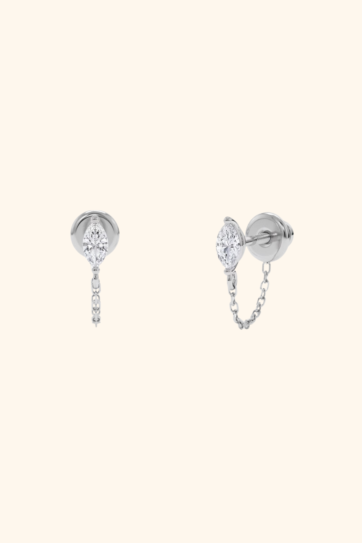 Marquise Diamond Chain Earrings