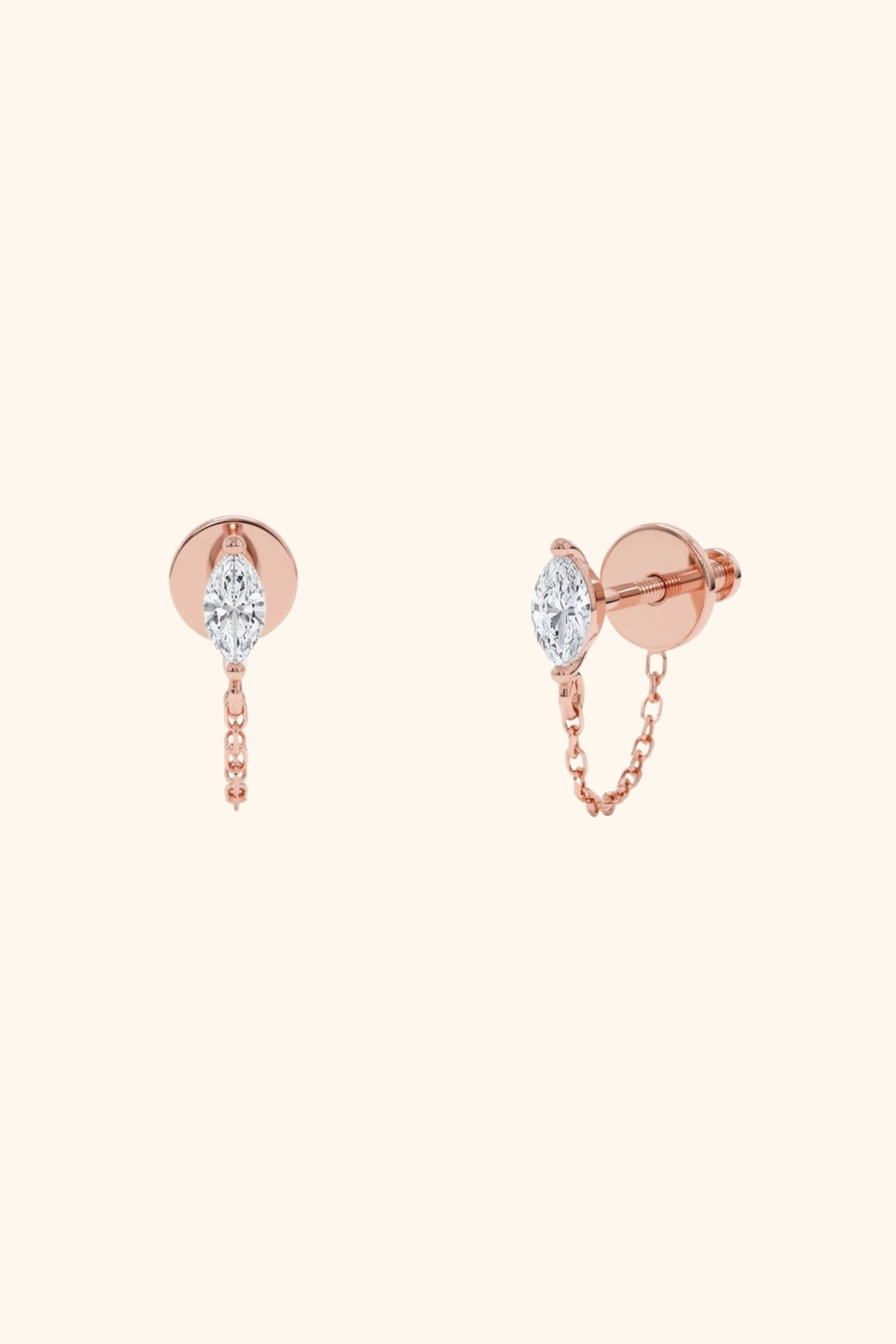 Marquise Diamond Chain Earrings