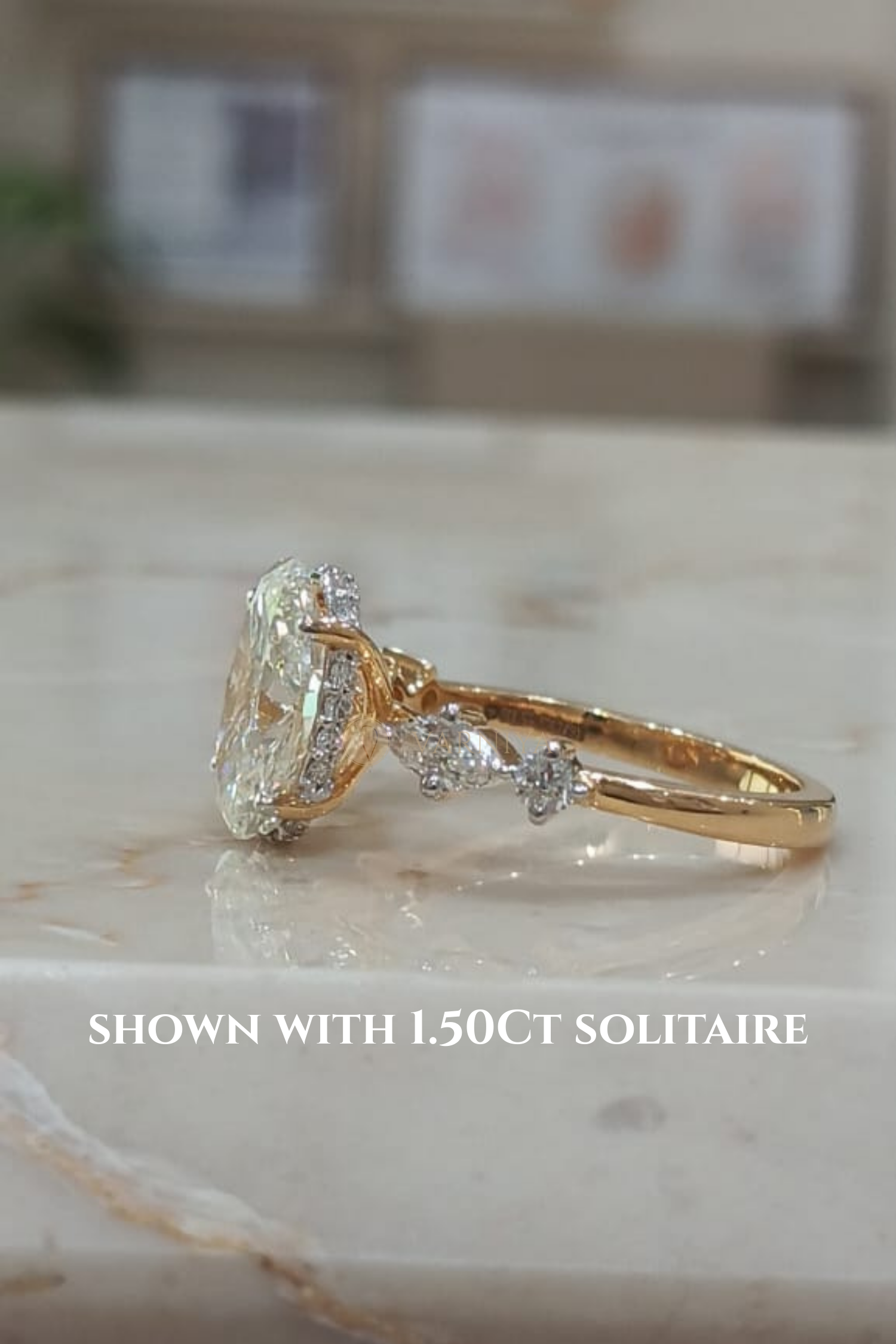 Luminous Grace Hidden Halo Oval Solitaire Pavé Ring