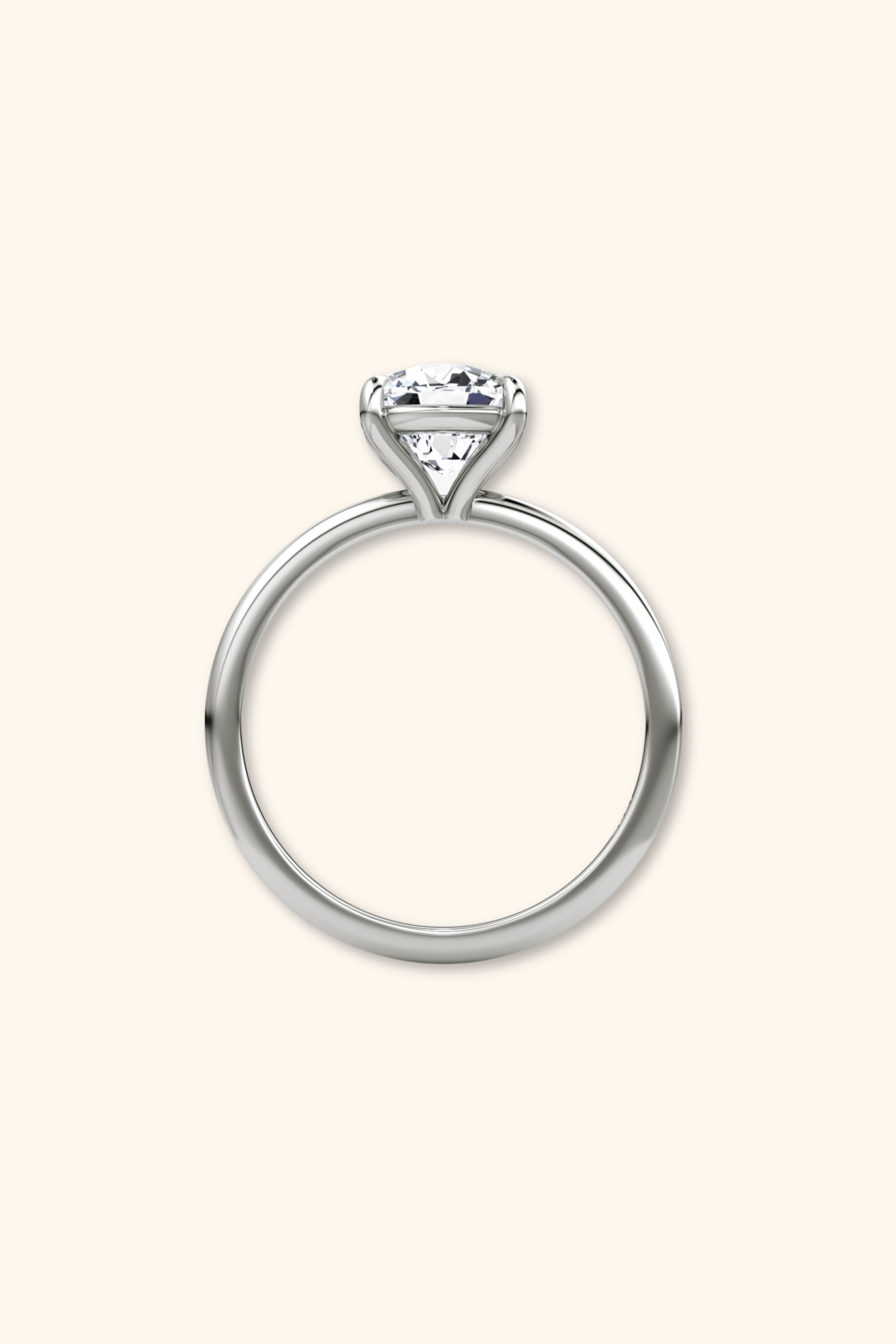 4 Prong Timeless Grace Ring with Cushion Solitaire