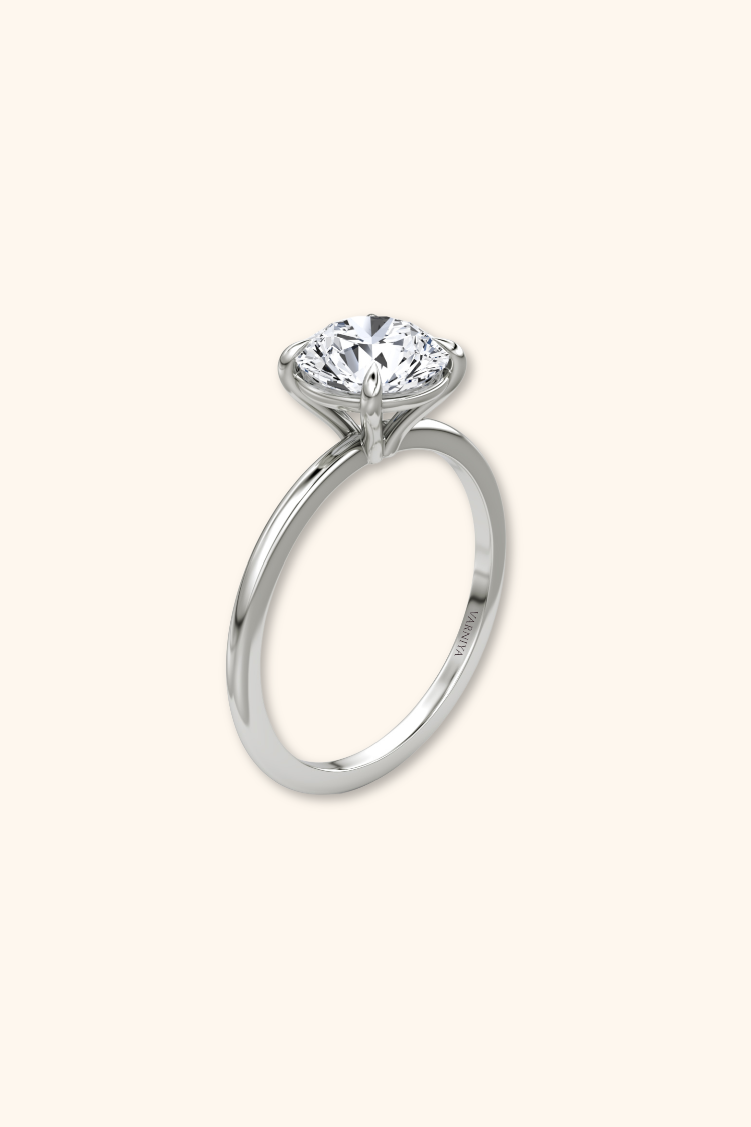 4 Prong Timeless Grace Ring with Round Solitaire