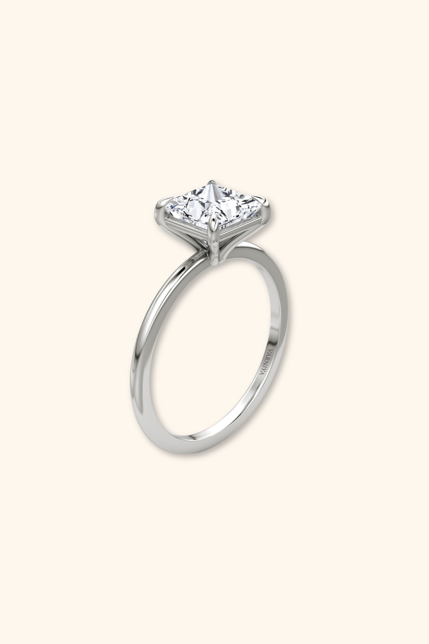 4 Prong Timeless Grace Ring with Princess Solitaire