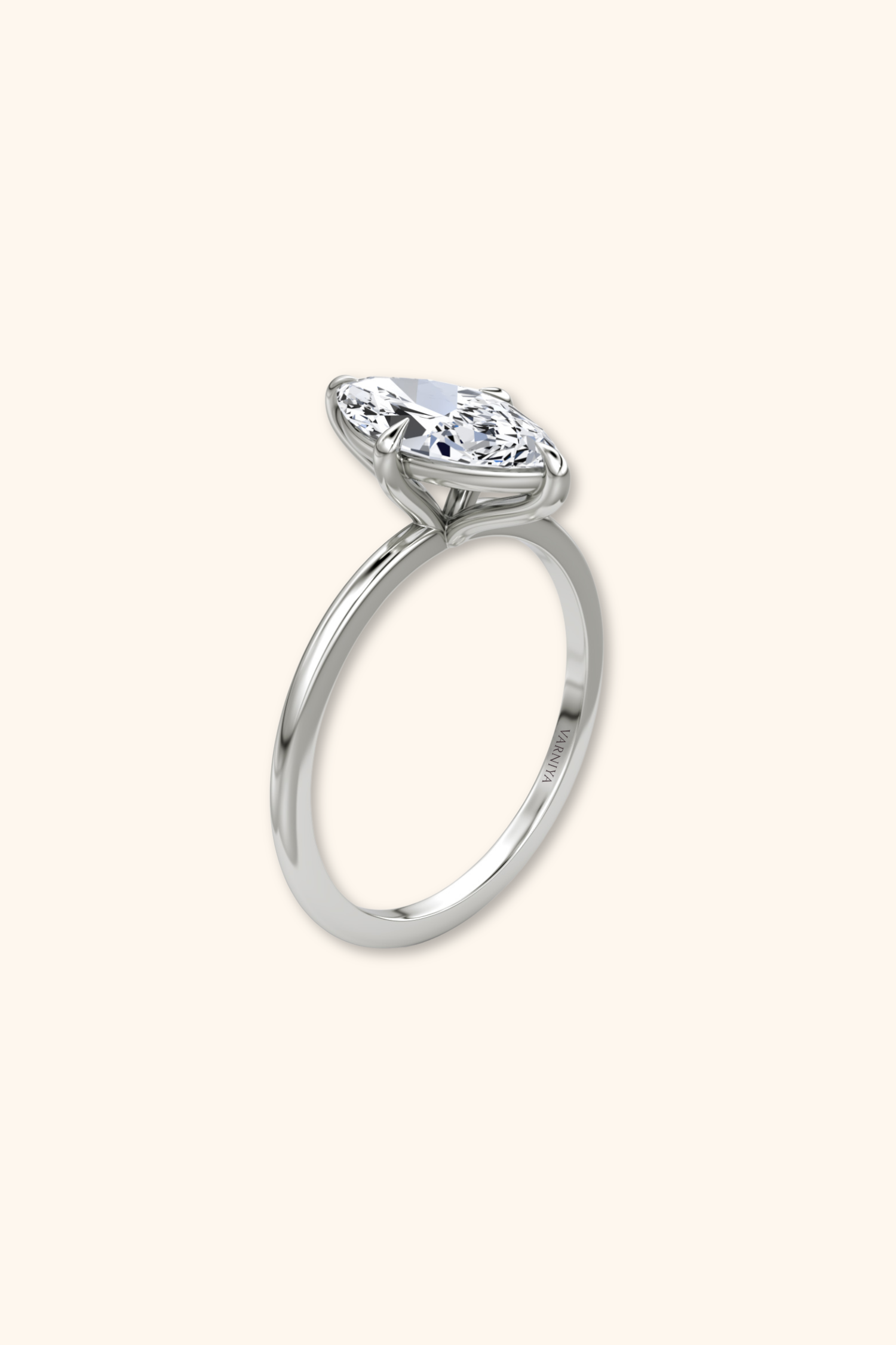 4 Prong Timeless Grace Ring with Marquise Solitaire