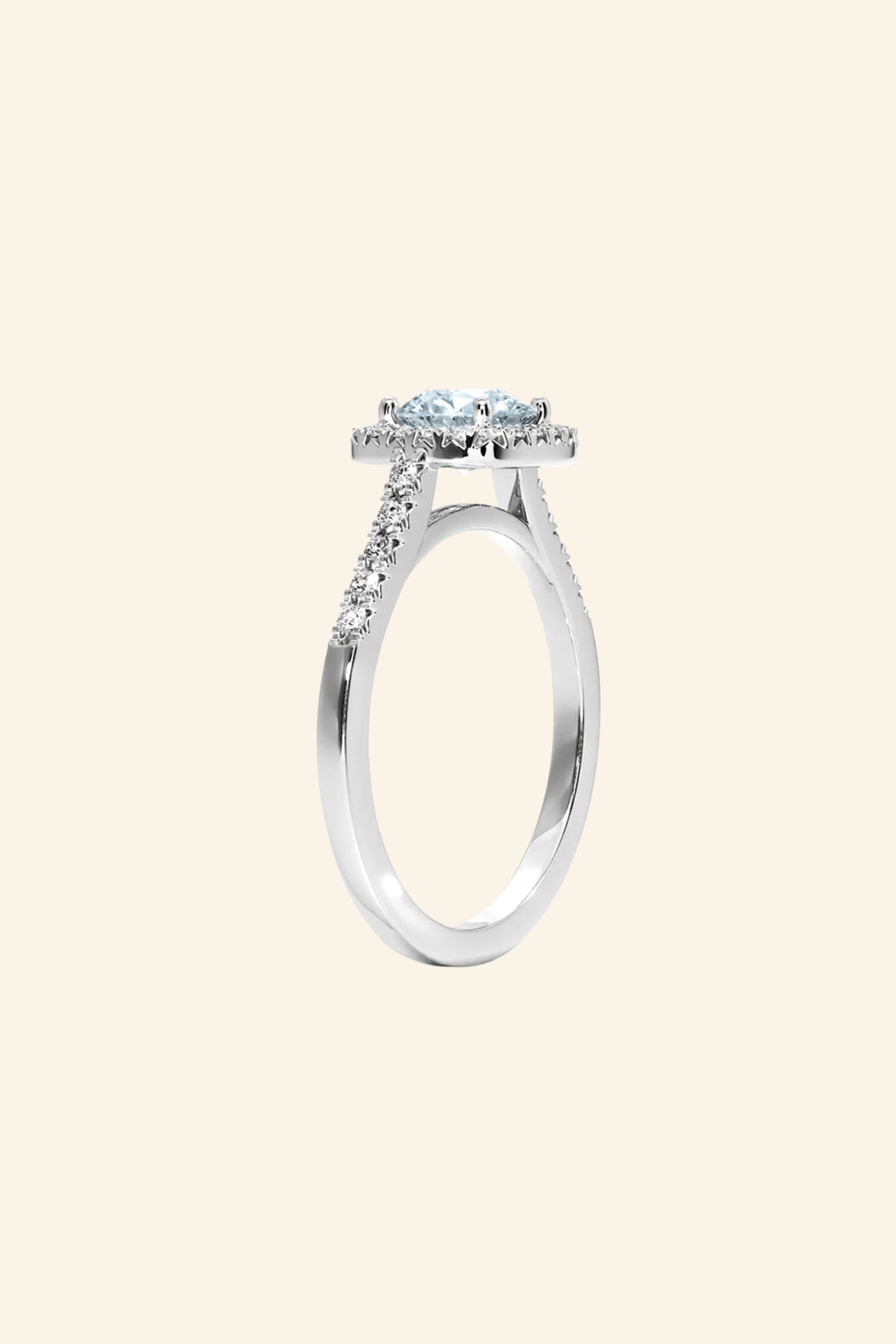 Azure Halo Pavé Ring