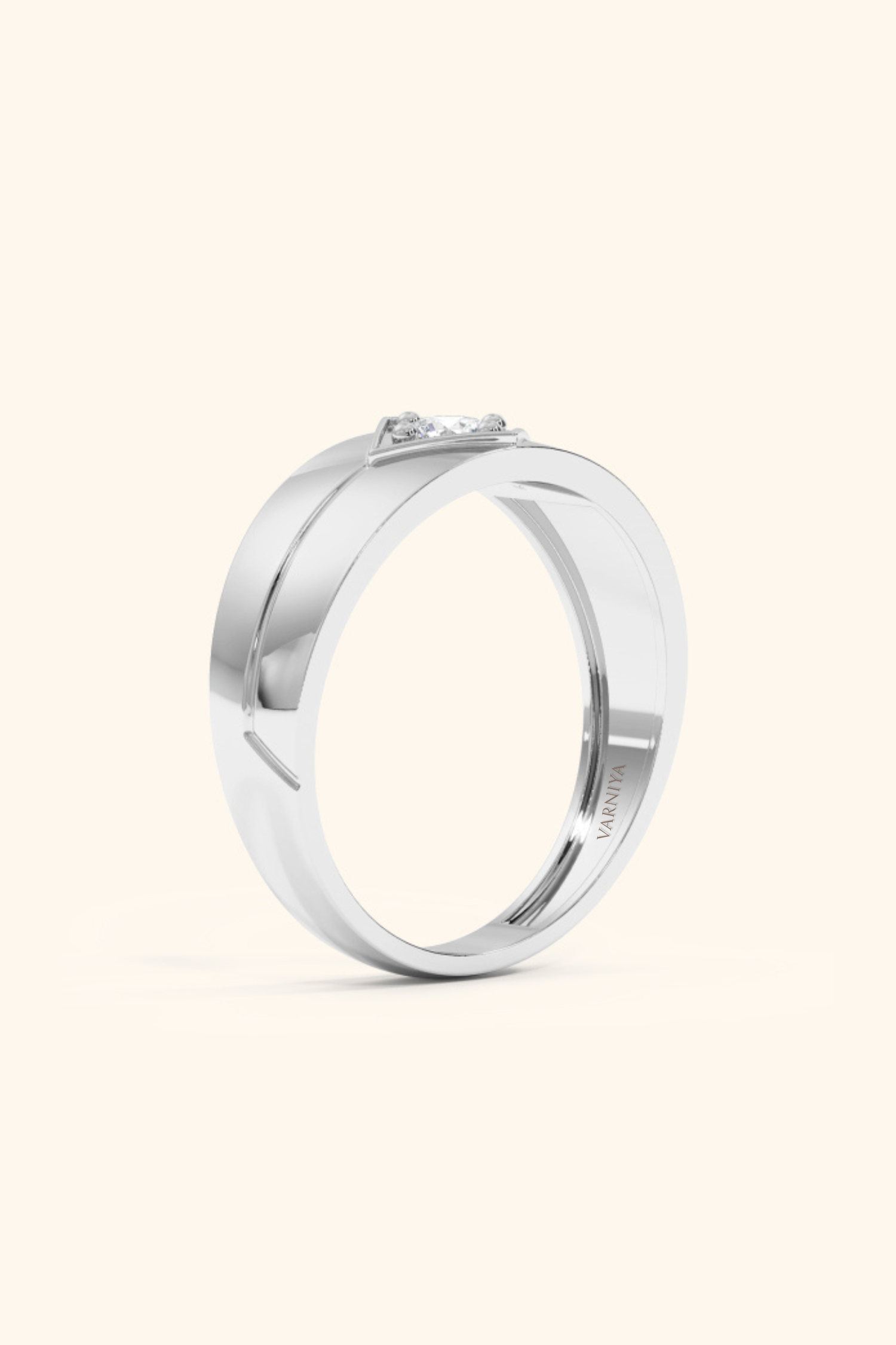 Icon Ring with a Round Brilliant Solitaire